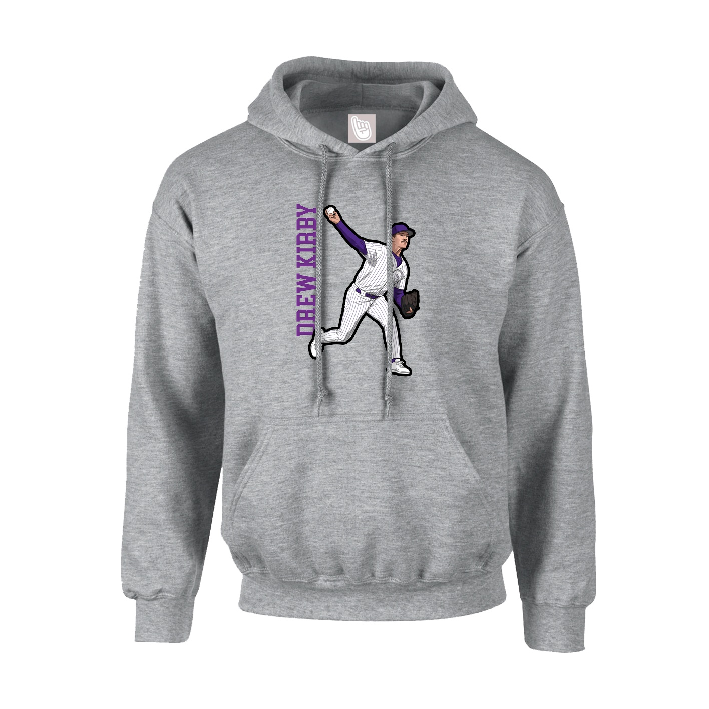 Youth Hoodie — Name Vertical in Grey