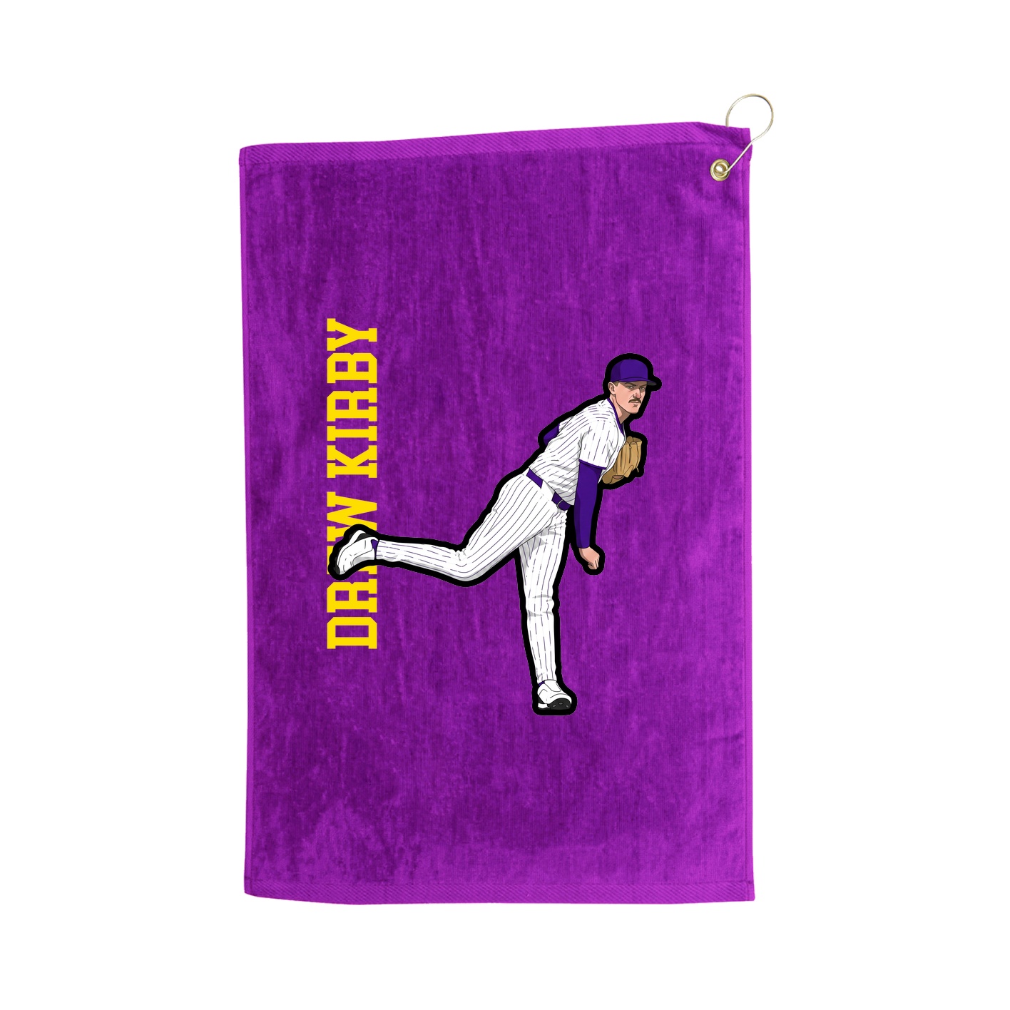 Golf Towel — Name Vertical in Purple