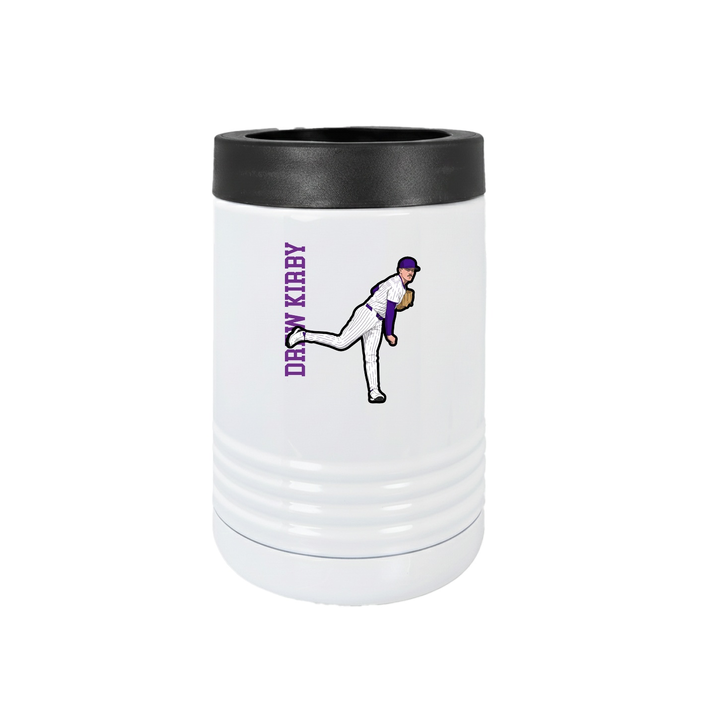 Beverage Holder — Name Vertical in White