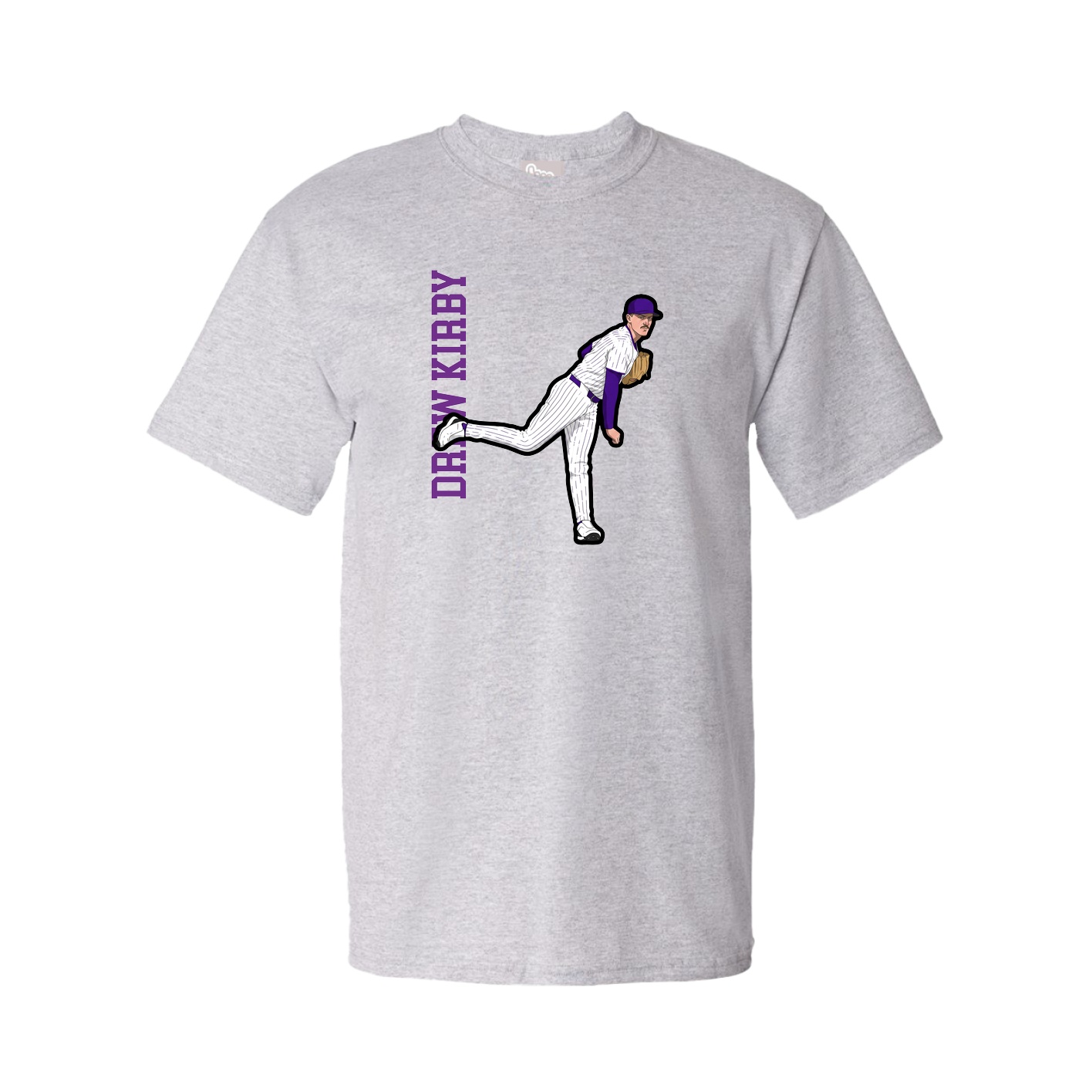 Youth Tee — Name Vertical in Grey