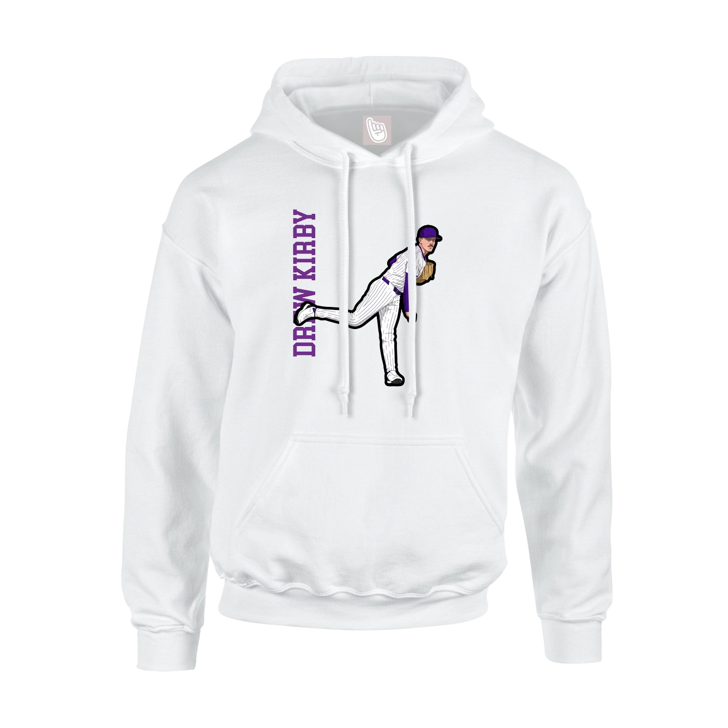 Youth Hoodie — Name Vertical in White