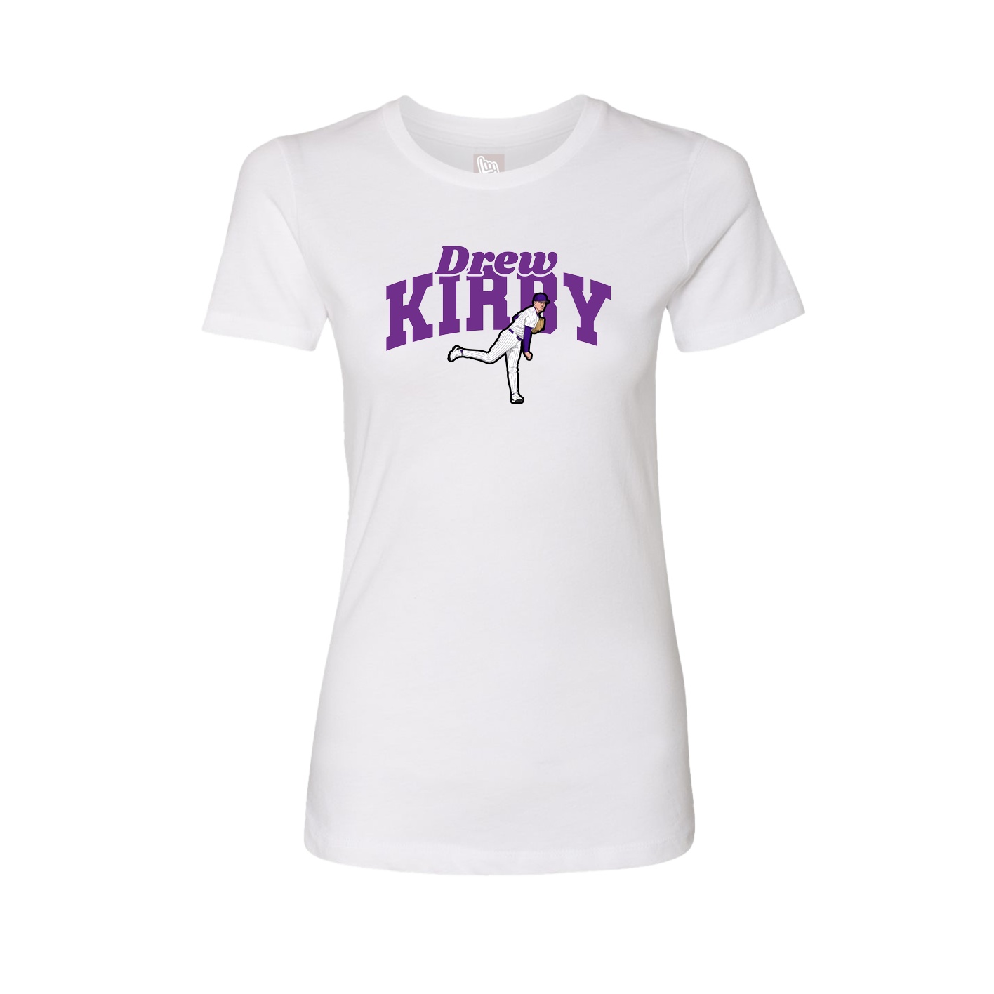 Fitted Women's Tee — Signature Arch in White