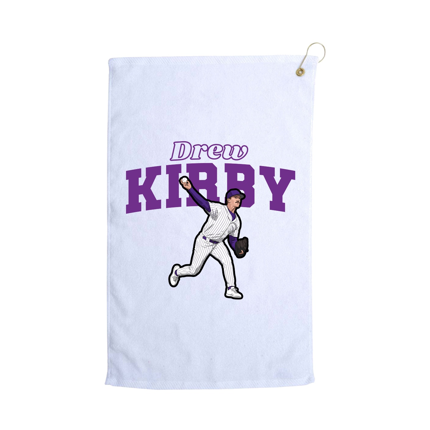 Golf Towel — Name Arch in White