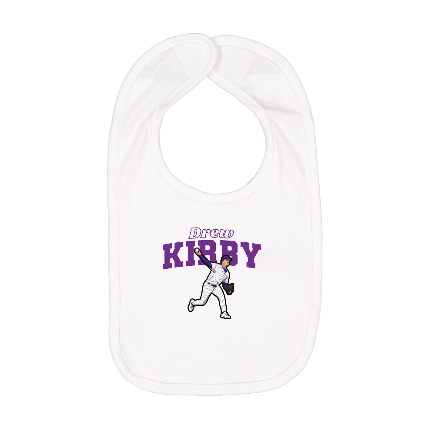 Infant Bib — Name Arch in White