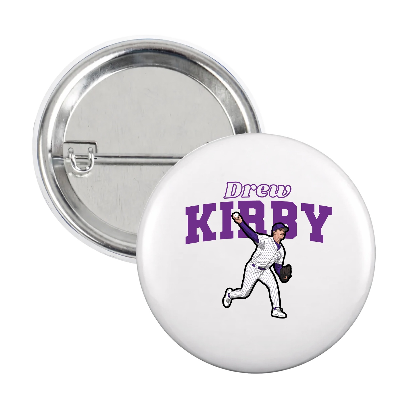 Game Day Button — Name Arch in White