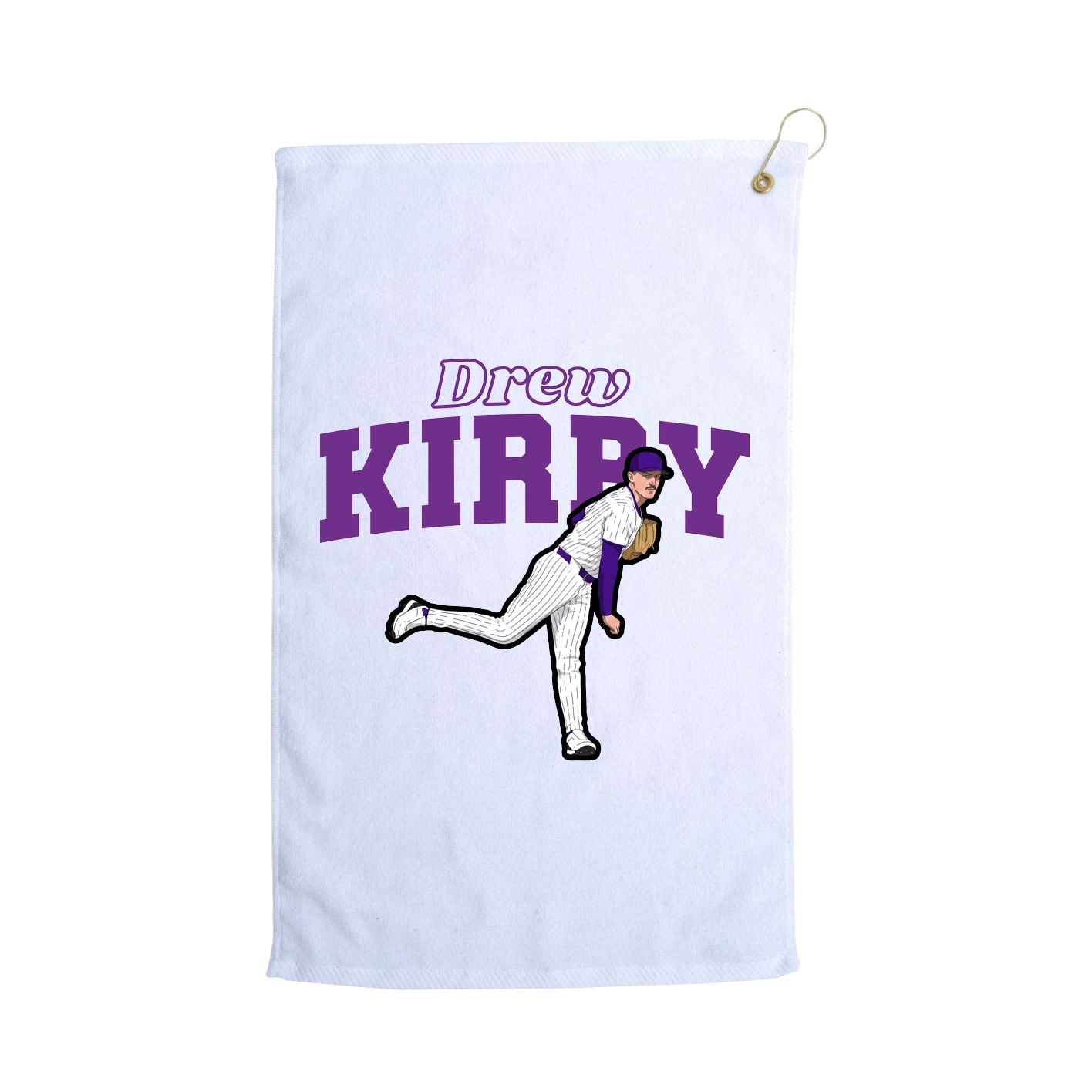 Golf Towel — Name Arch in White