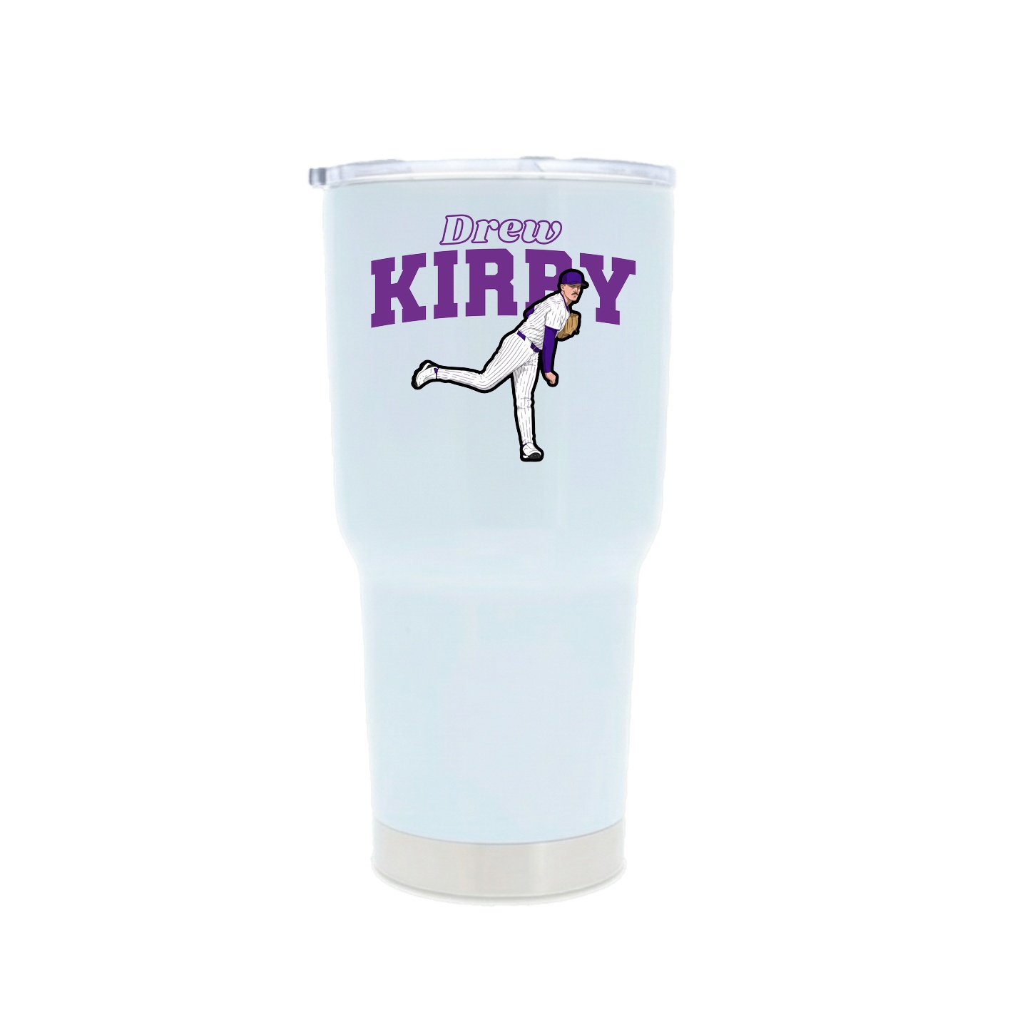 30oz Stainless Steel Tumbler — Name Arch in White