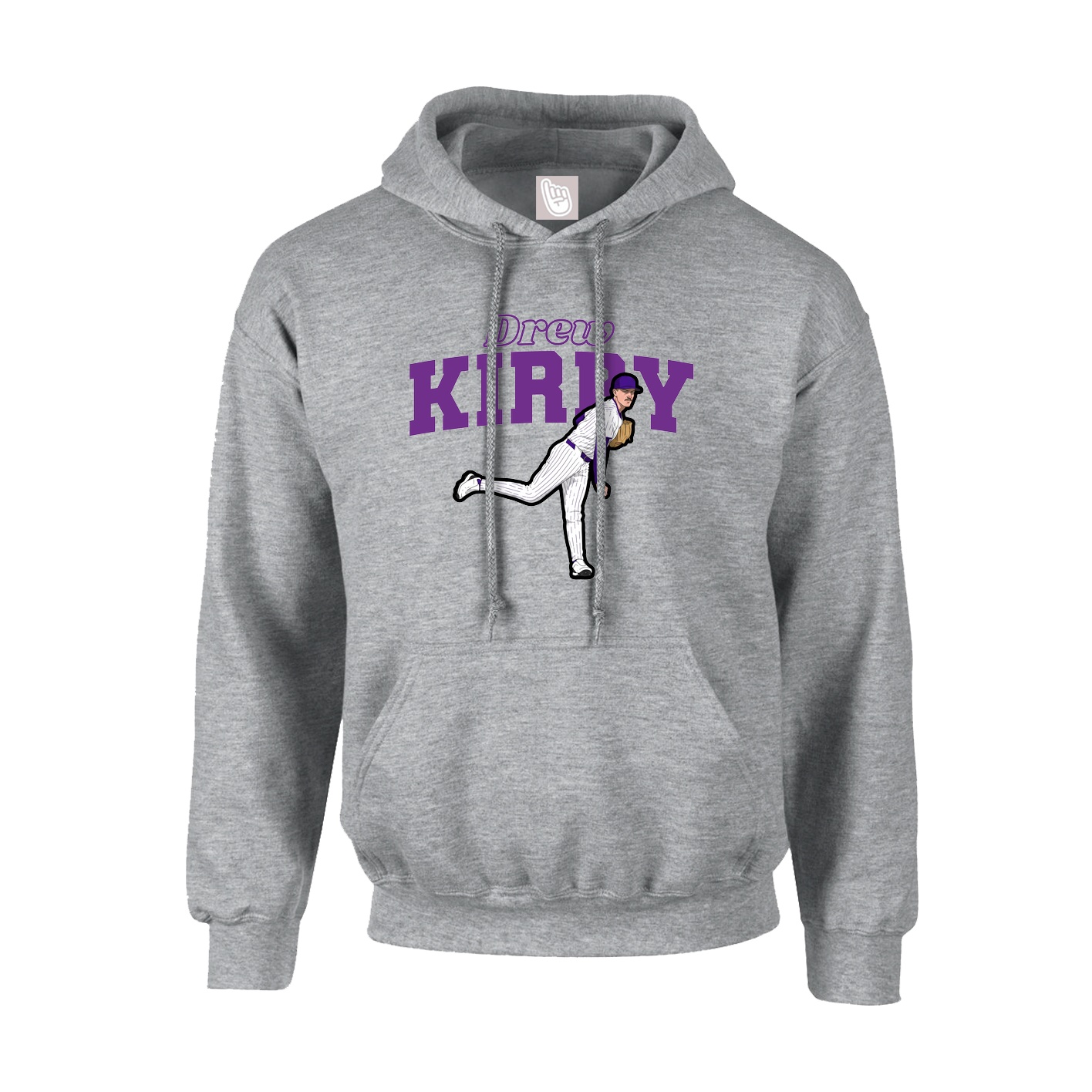 Hoodie — Name Arch in Grey
