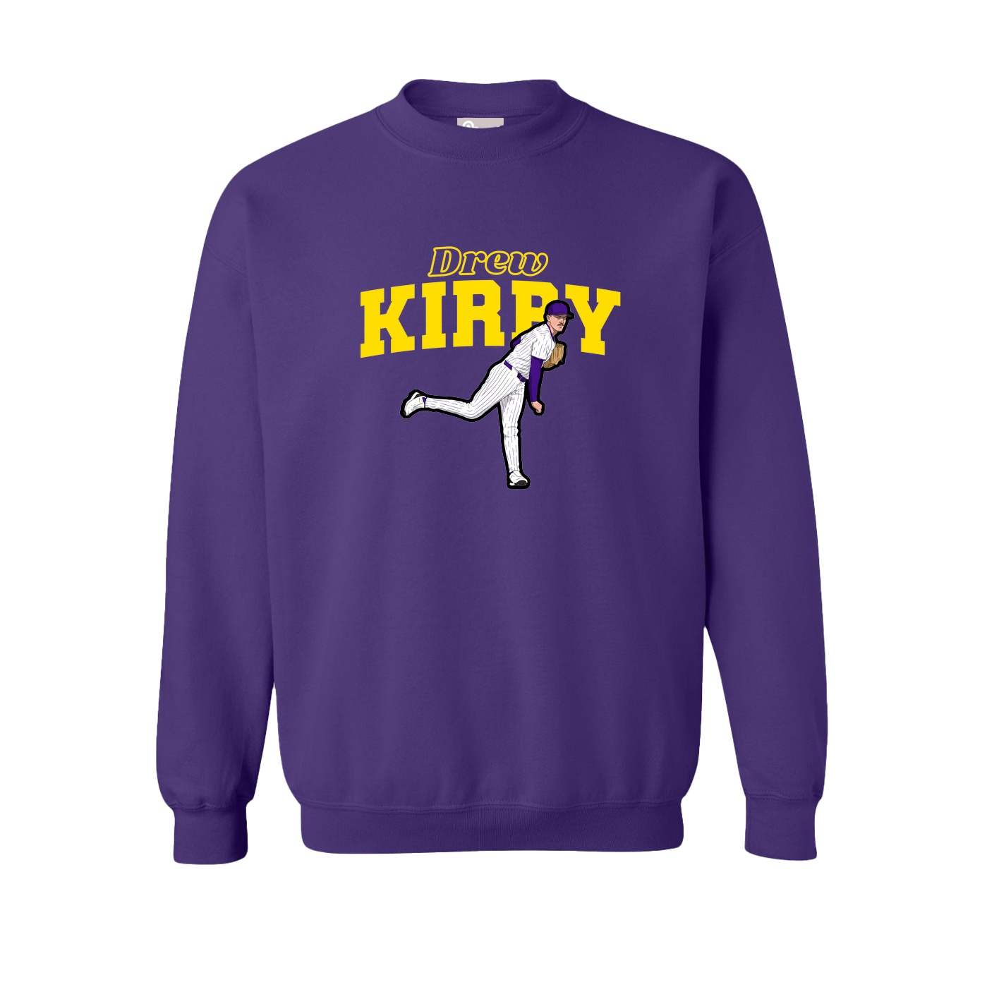 Fleece Crew — Name Arch in Purple