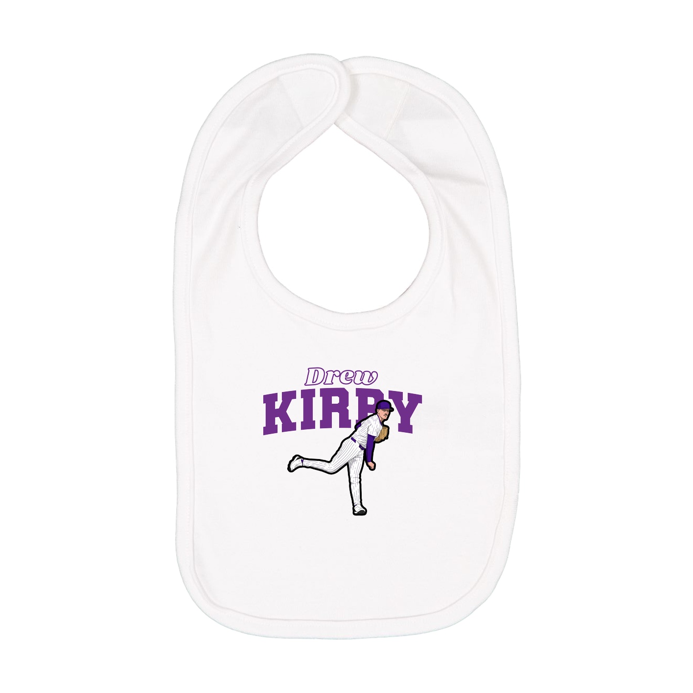 Infant Bib — Name Arch in White