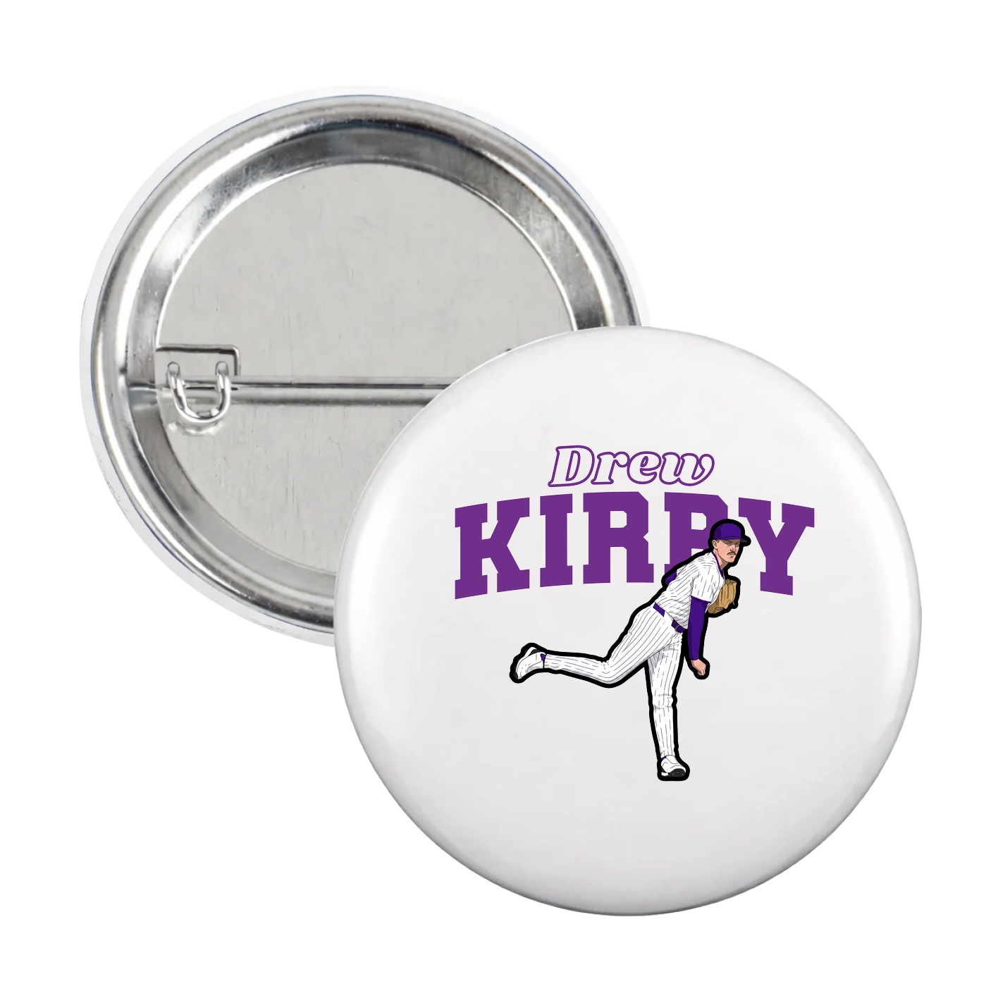 Game Day Button — Name Arch in White
