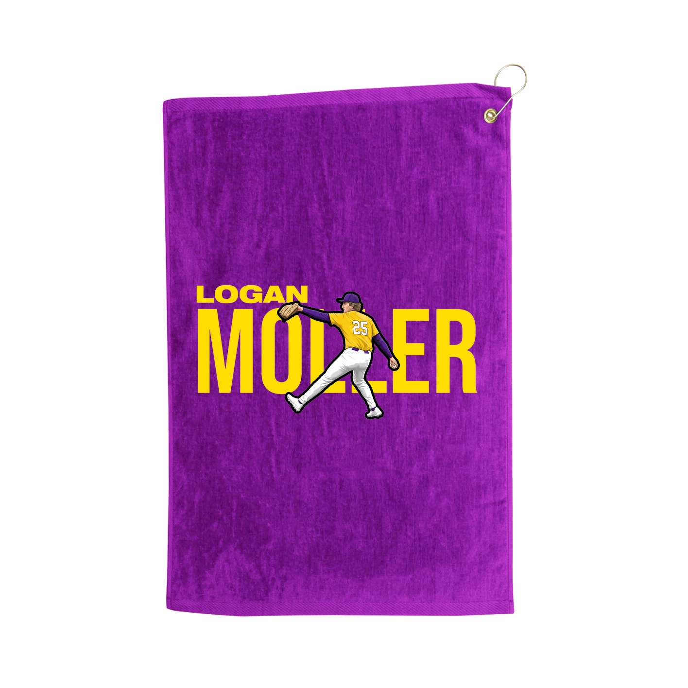 Golf Towel — Player Name in Purple