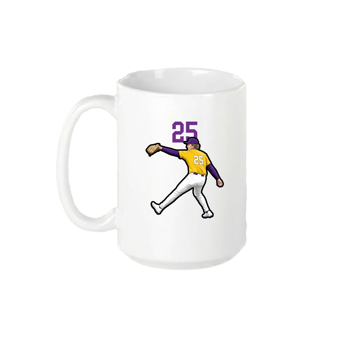 15oz Coffee Mug — Number Top in White