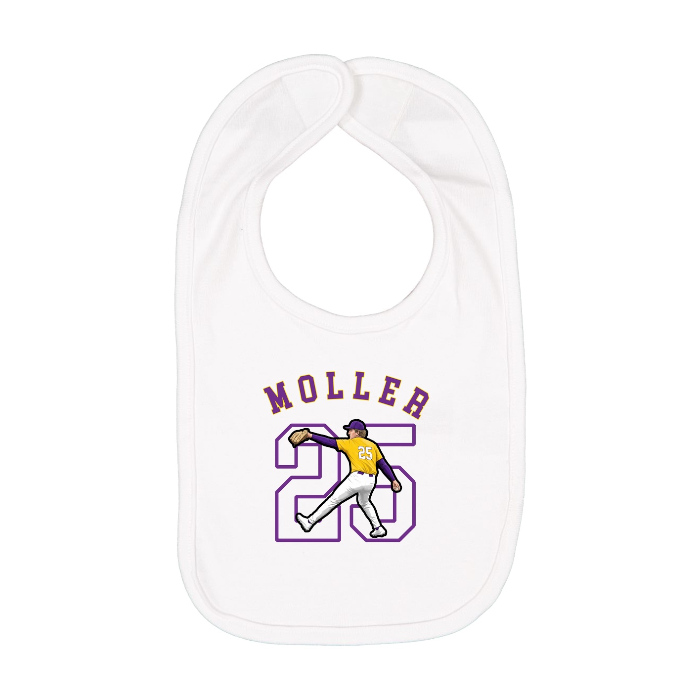 Infant Bib — Shirsey Arch in White