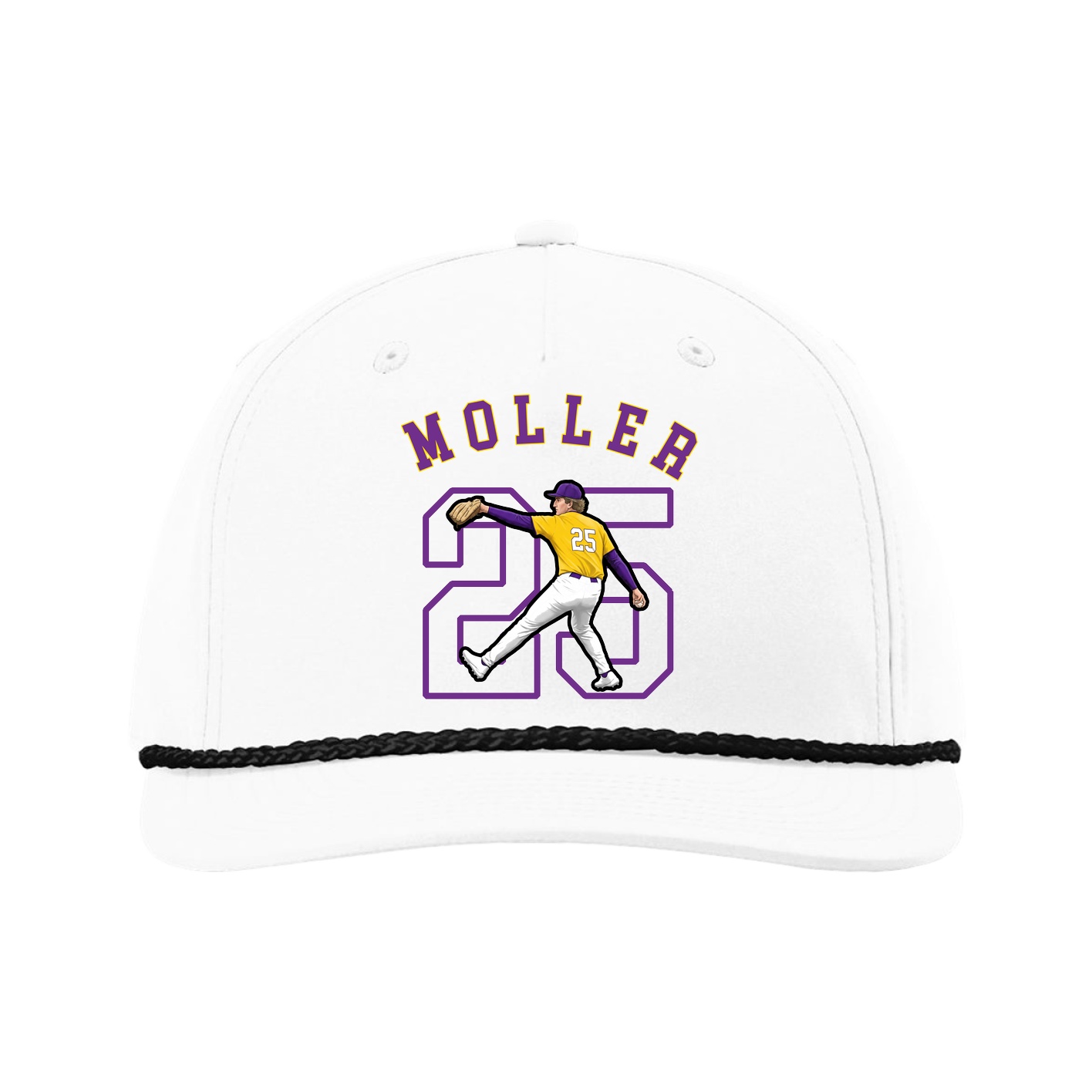 Five-Panel Classic Rope Cap — Shirsey Arch in White