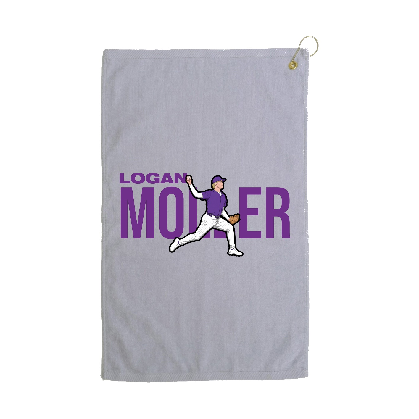 Golf Towel — Player Name in Grey