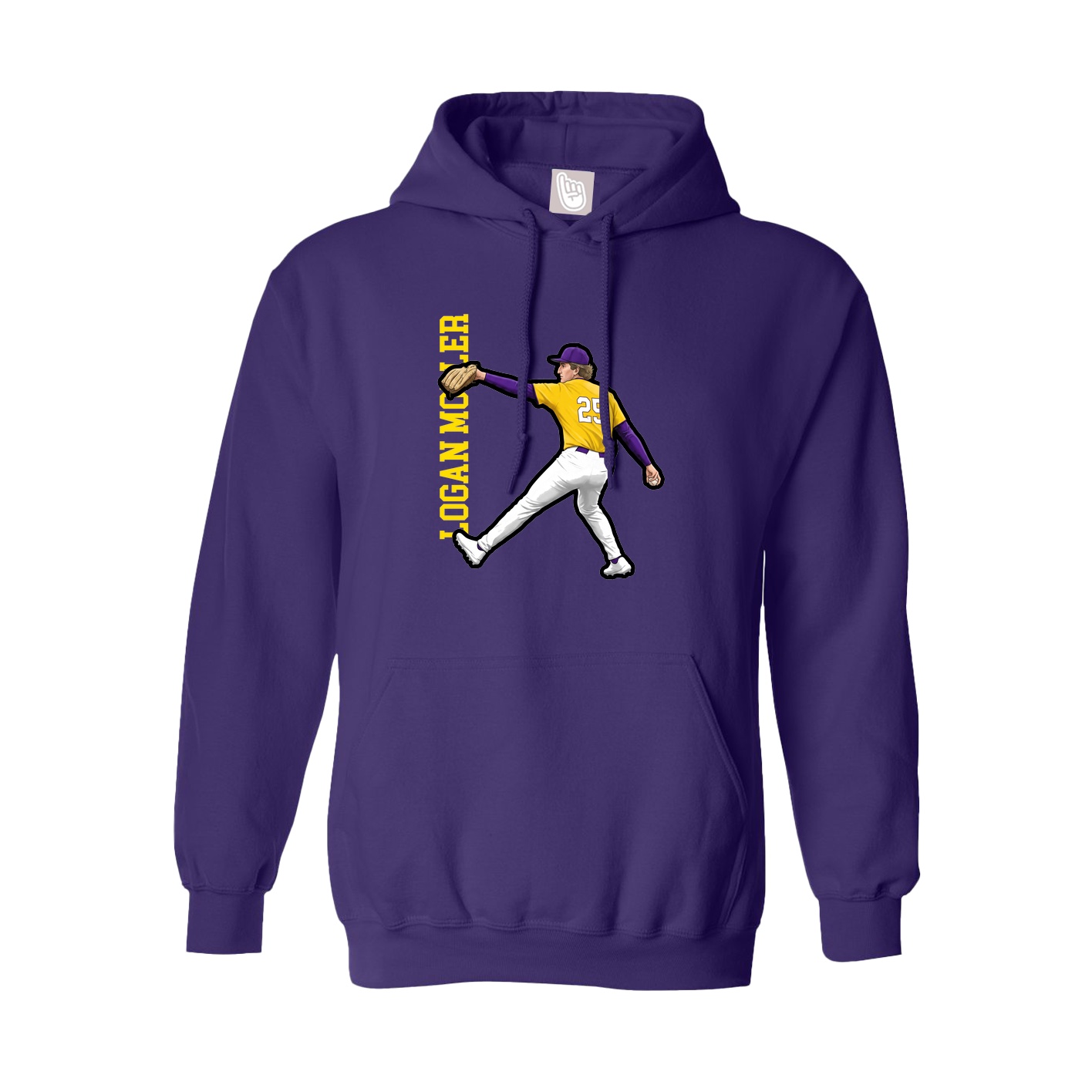 Hoodie — Name Vertical in Purple