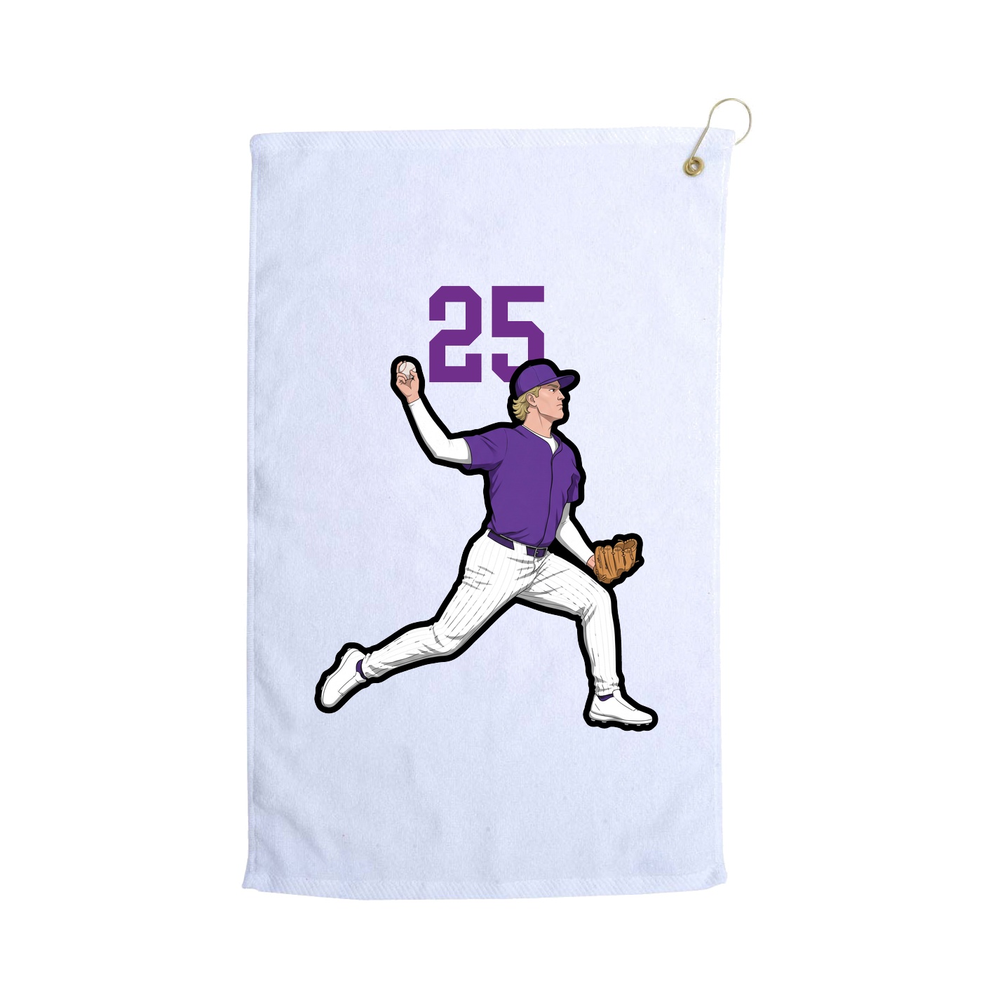 Golf Towel — Number Top in White