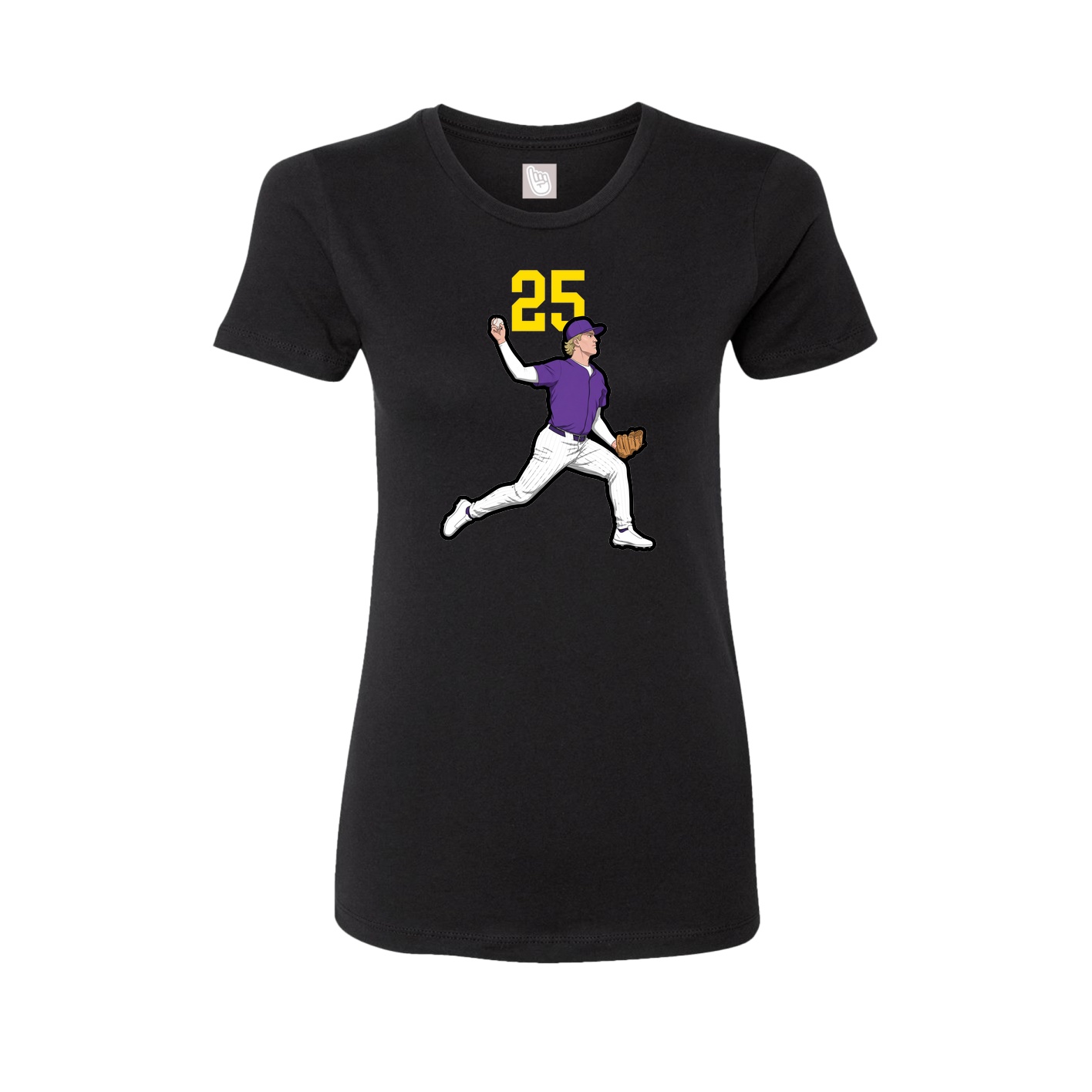 Fitted Women's Tee — Number Top in Black