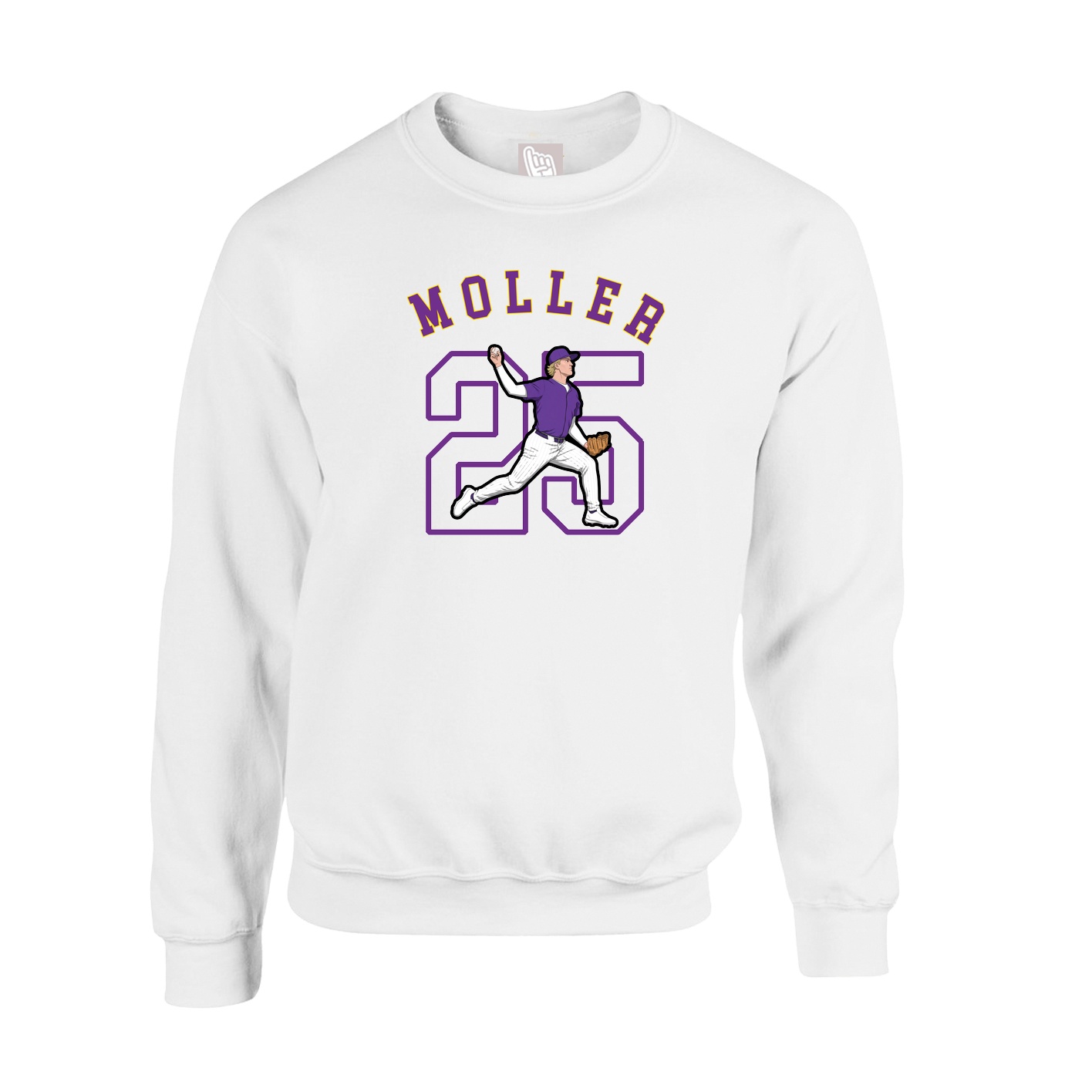 Fleece Crew — Shirsey Arch in White