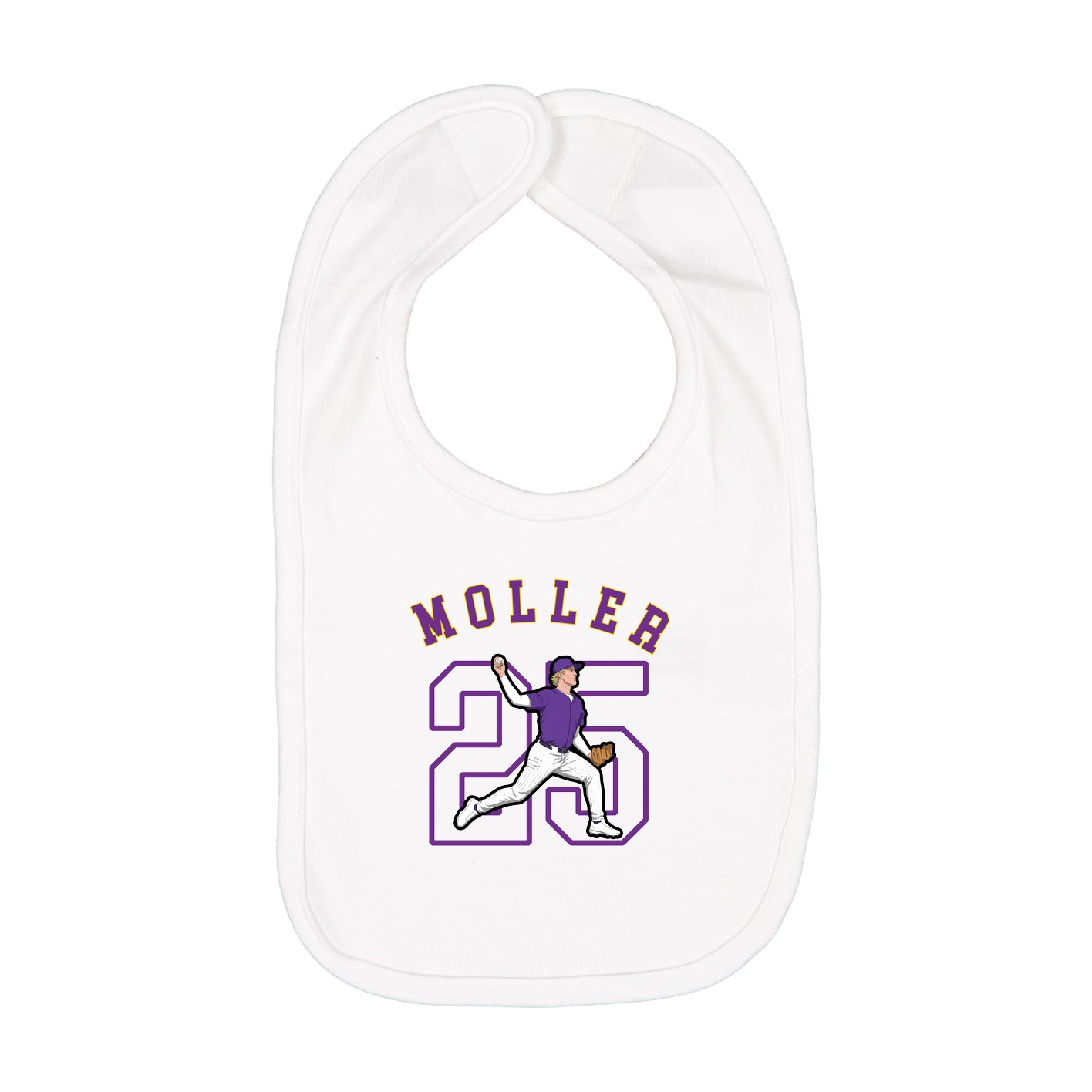 Infant Bib — Shirsey Arch in White