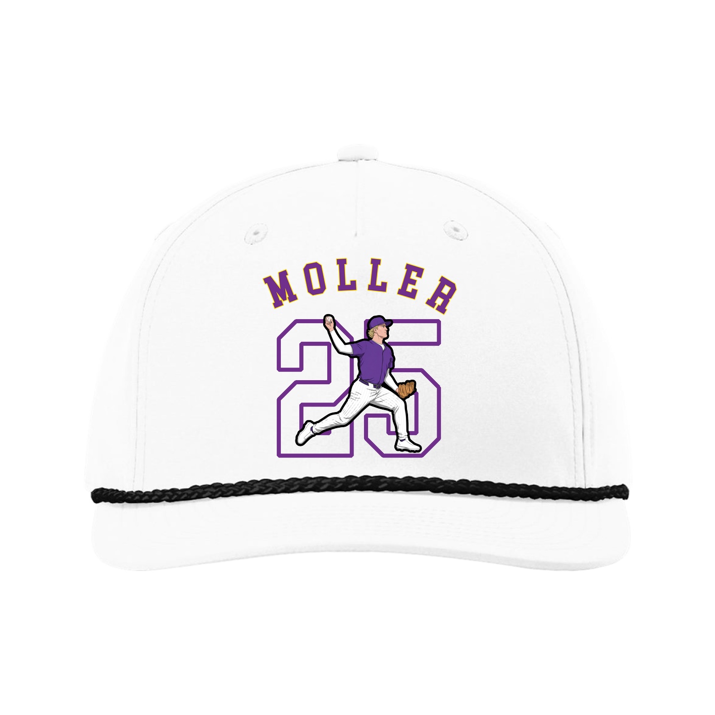 Five-Panel Classic Rope Cap — Shirsey Arch in White
