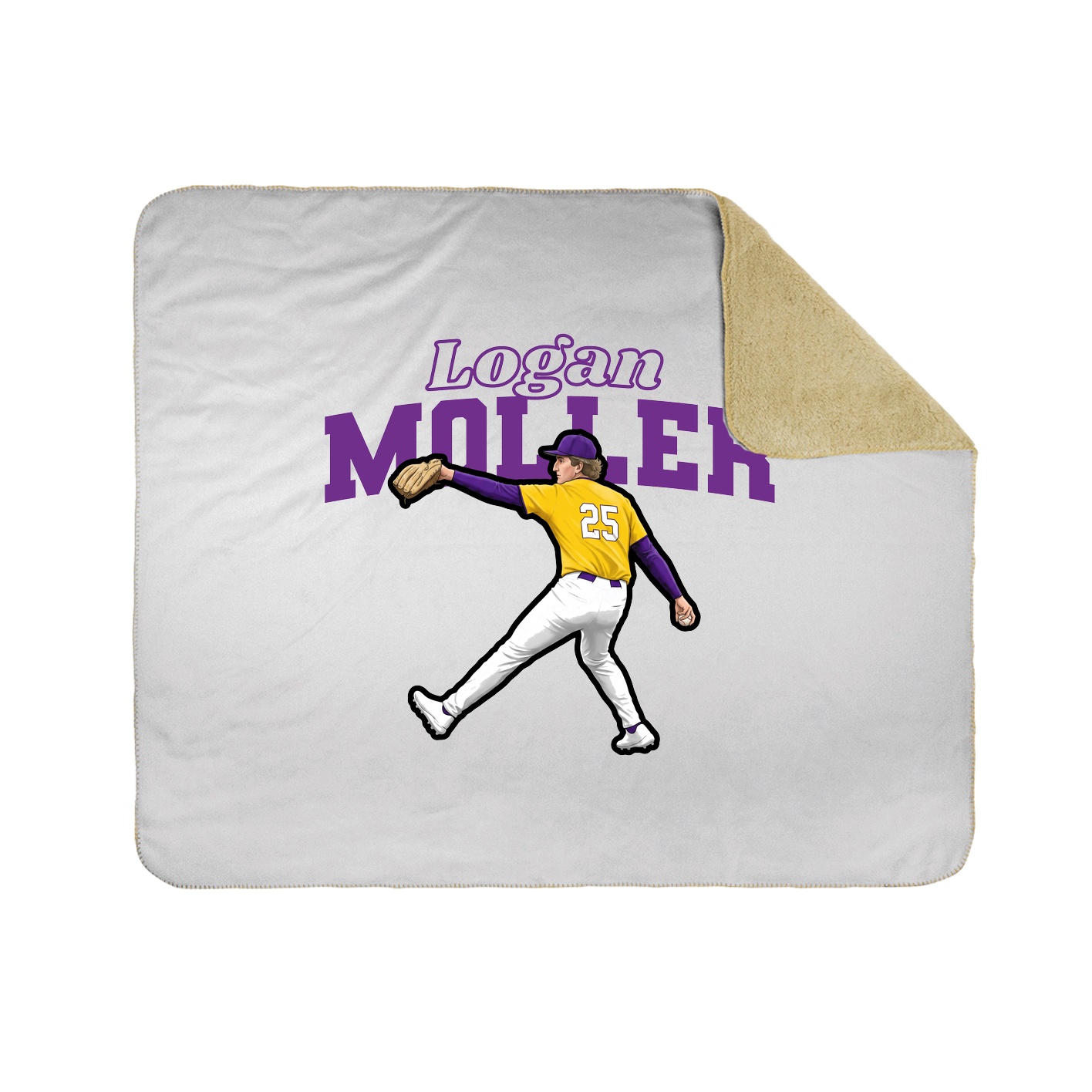 Throw Blanket — Name Arch in White