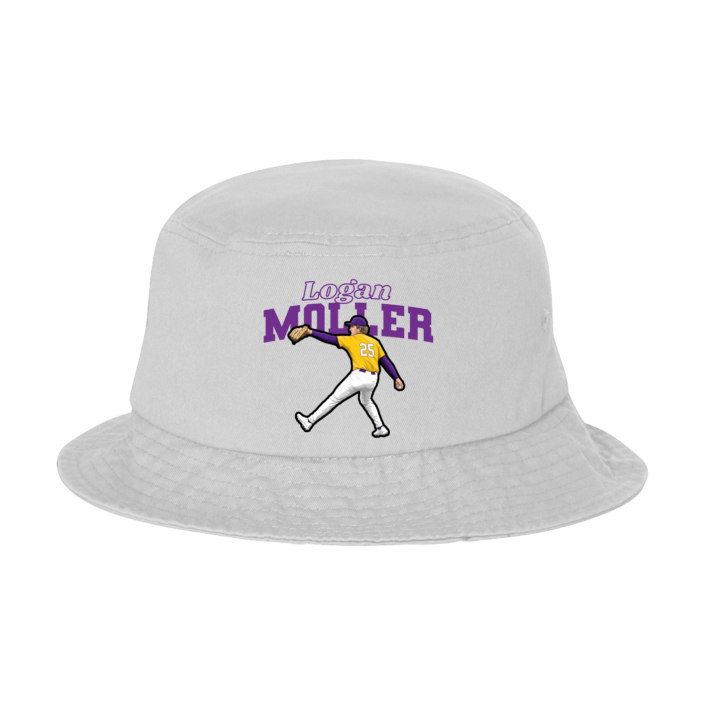 Bucket Cap — Name Arch in White