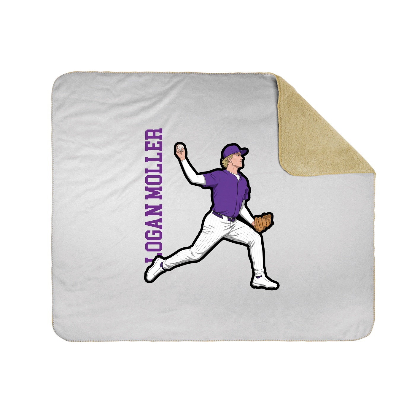 Throw Blanket — Name Vertical in White