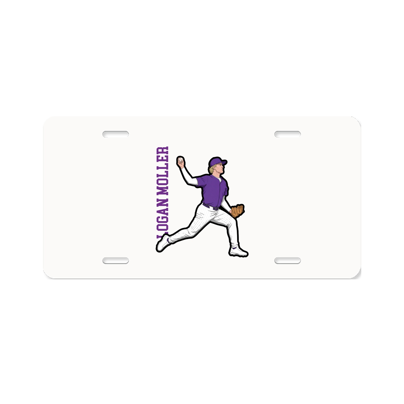 License Plate — Name Vertical in Classic