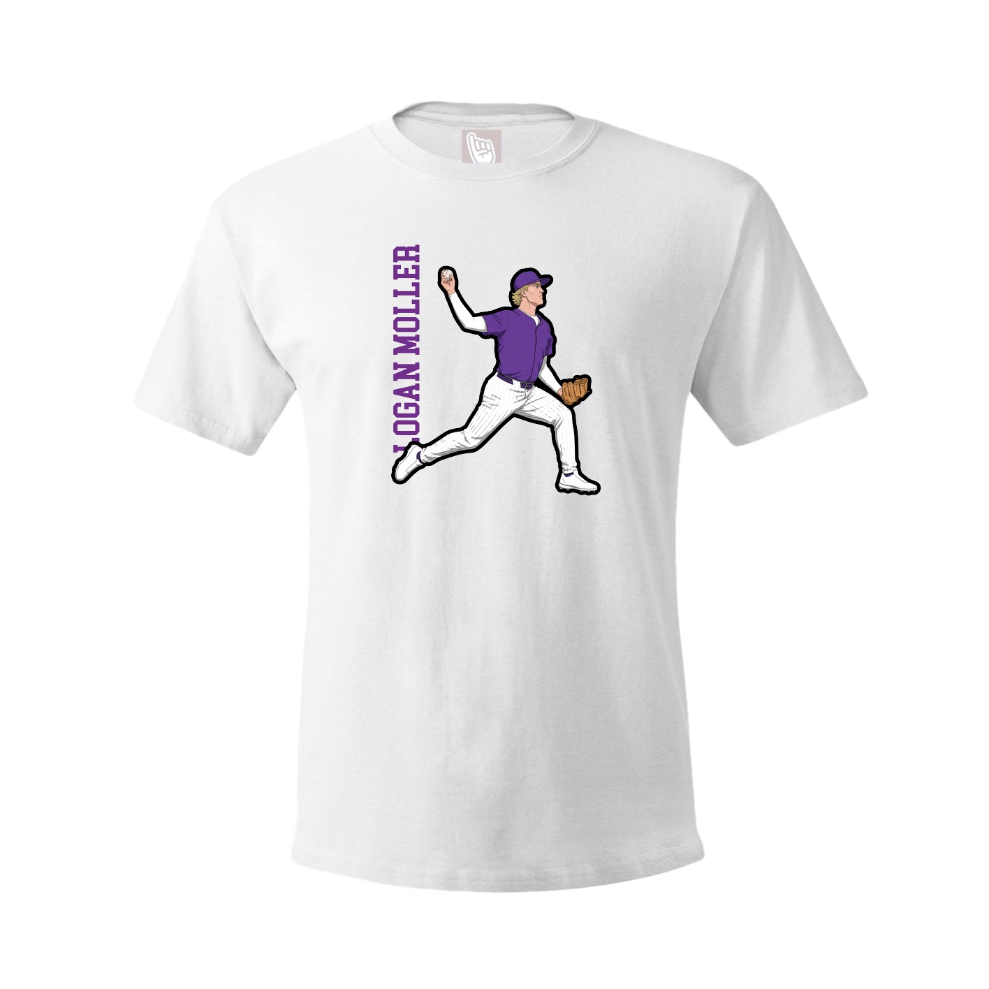 Youth Tee — Name Vertical in White