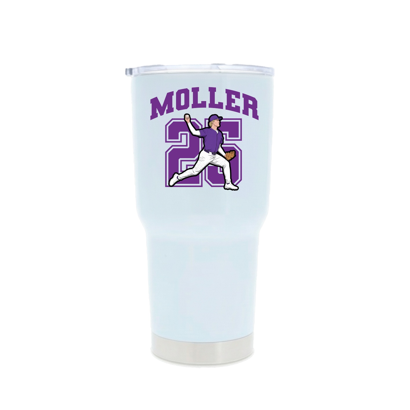 30oz Stainless Steel Tumbler — Number in White