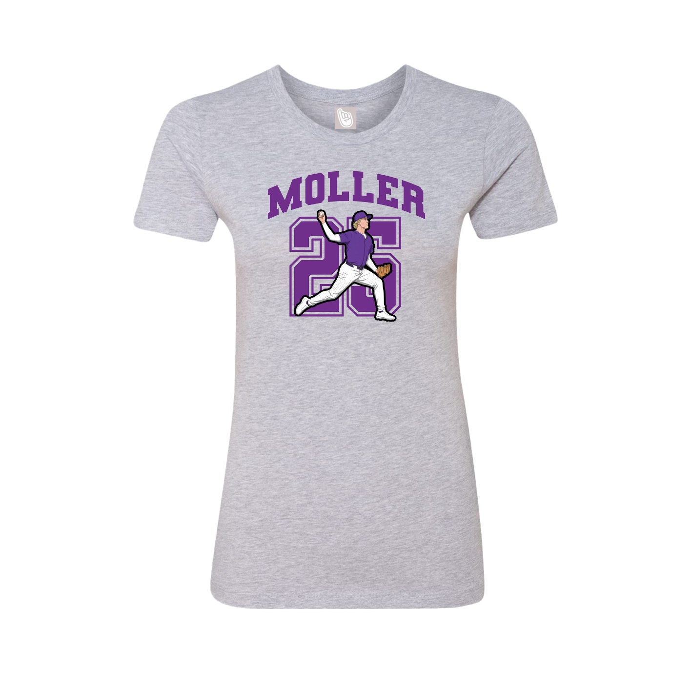 Fitted Women's Tee — Number in Grey