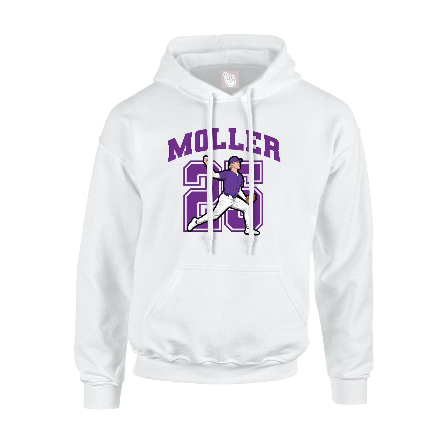 Hoodie — Number in White