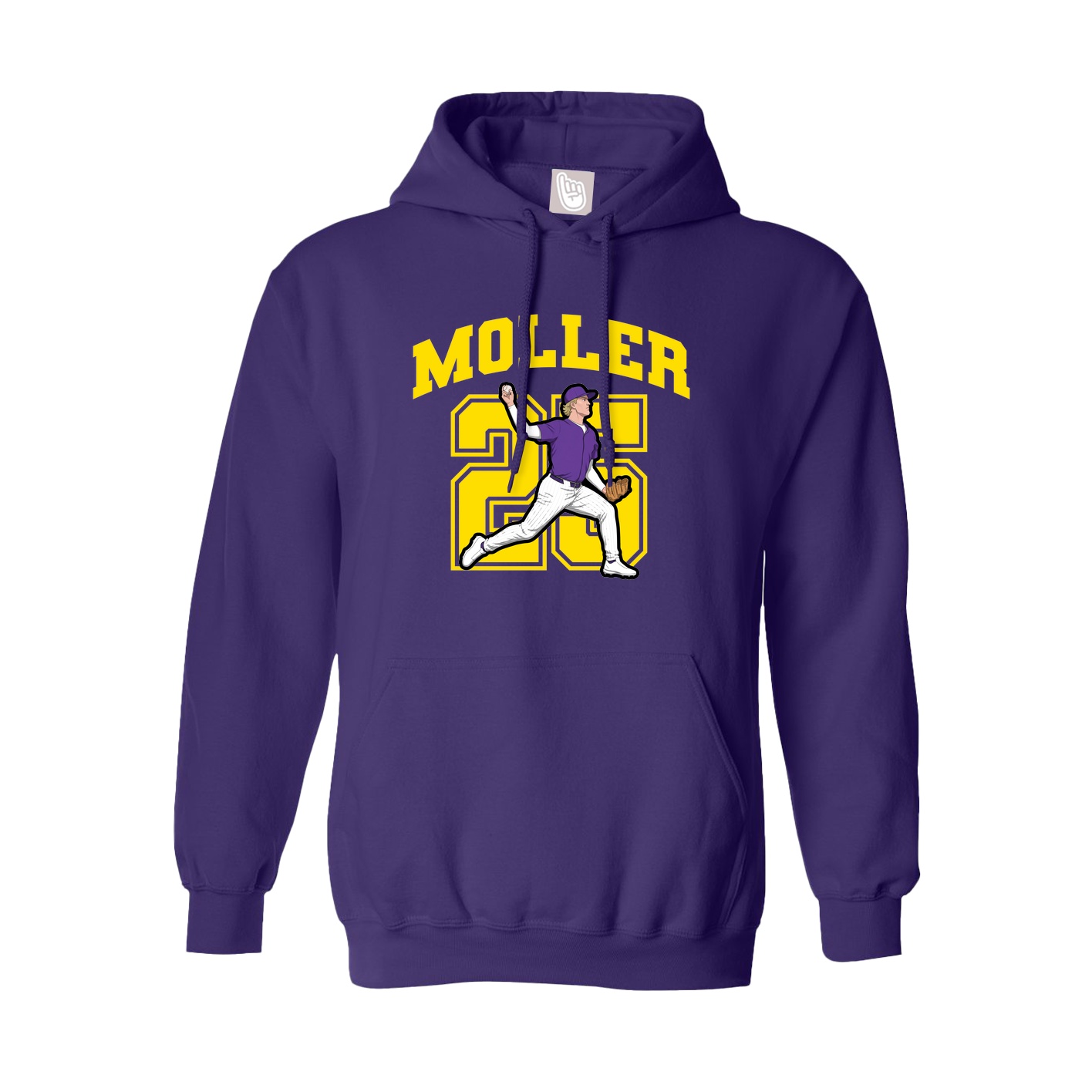 Youth Hoodie — Number in Purple