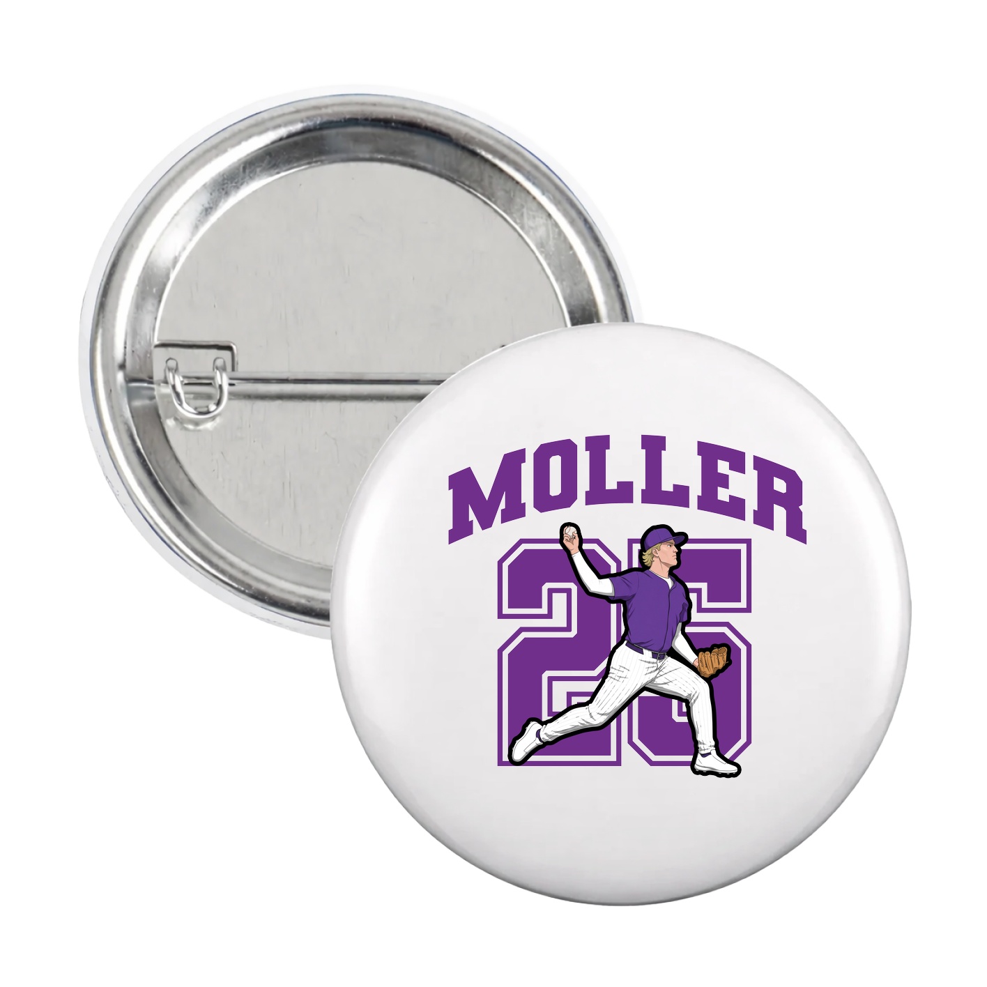 Game Day Button — Number in White