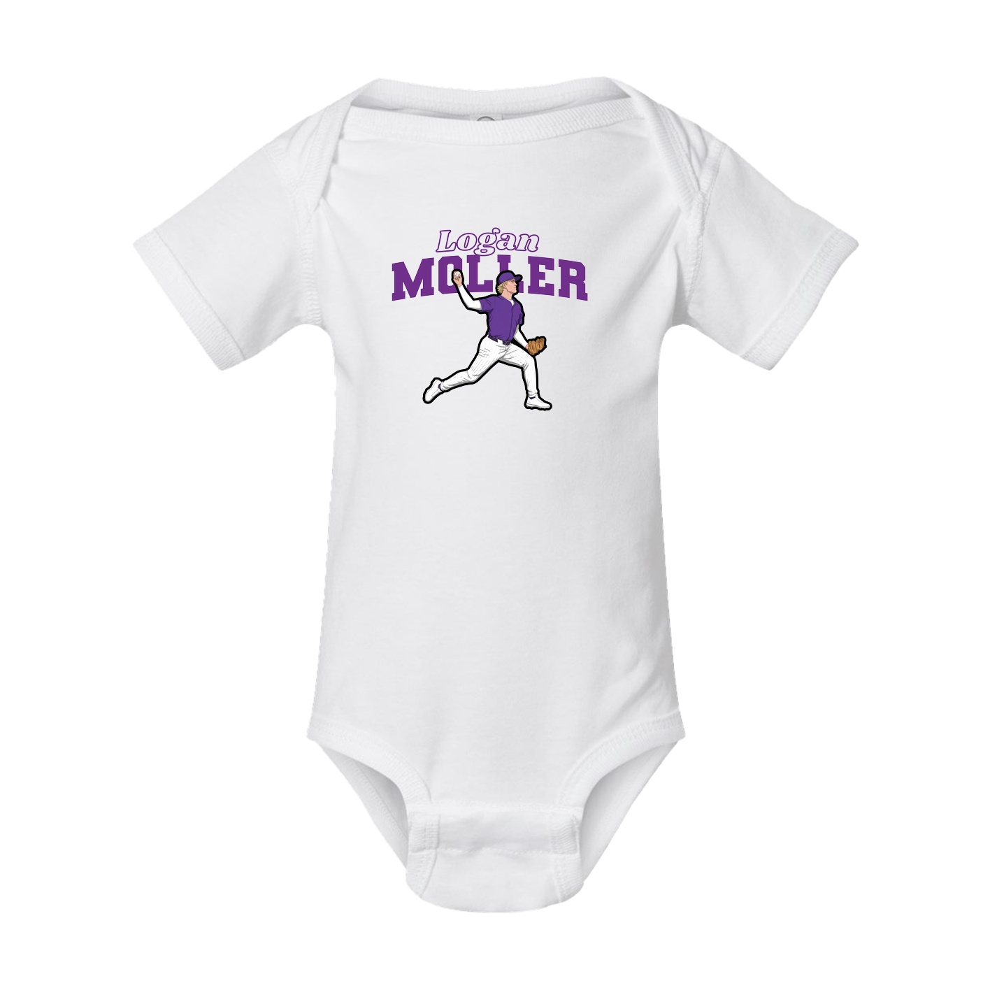 Baby Onesie — Name Arch in White