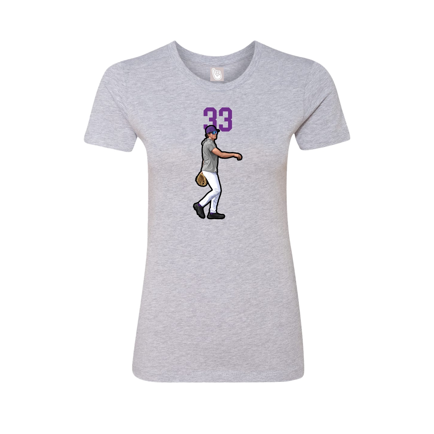 Fitted Women's Tee — Number Top in Grey