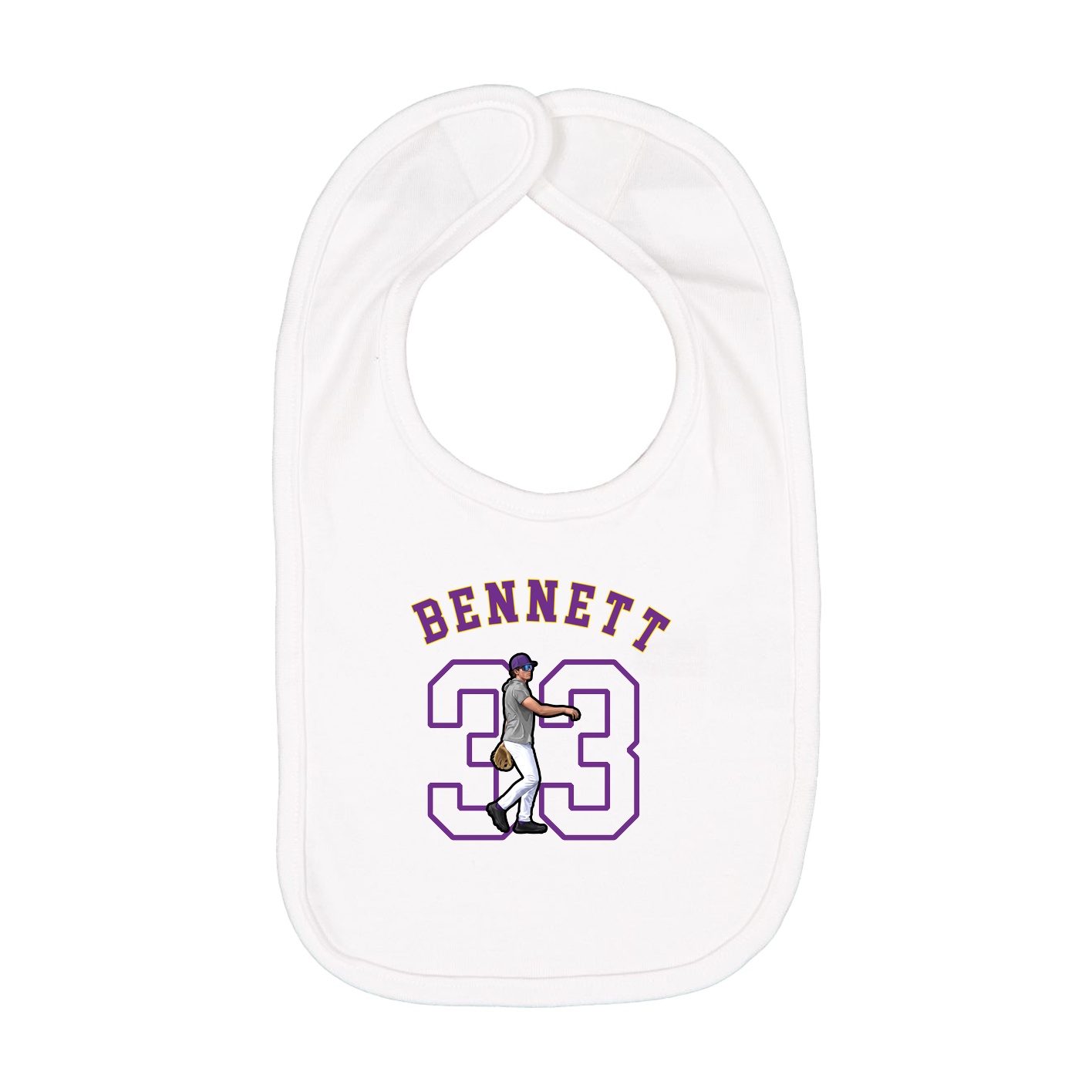 Infant Bib — Shirsey Arch in White