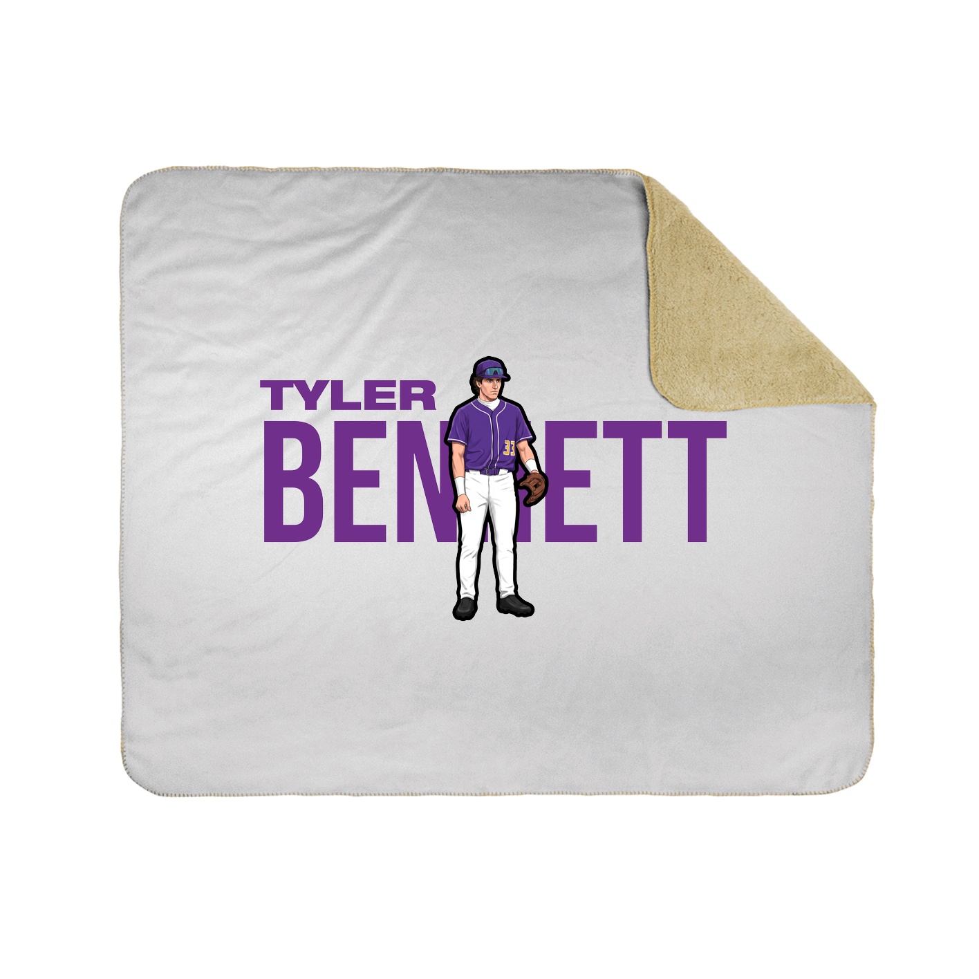 Throw Blanket — Player Name in White