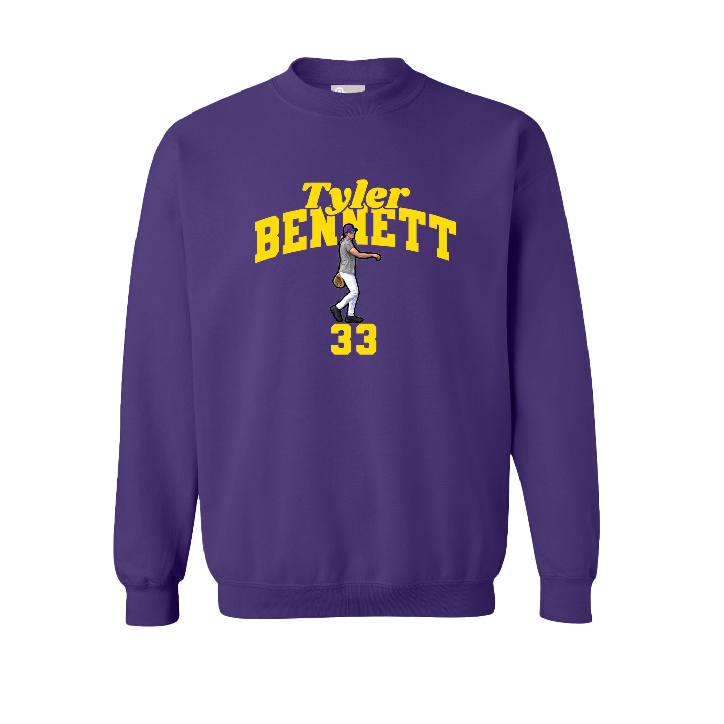 Fleece Crew — Signature Arch in Purple