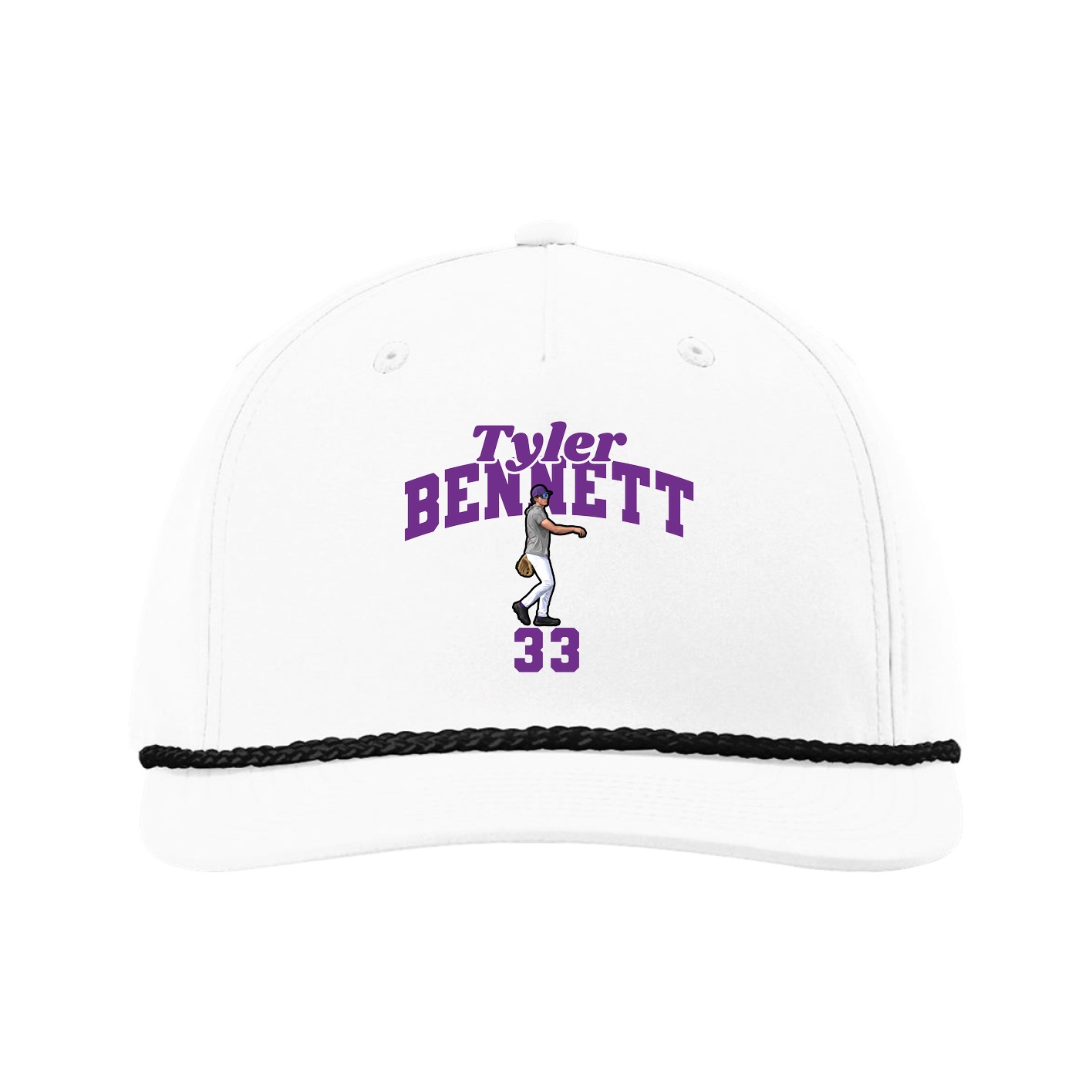 Five-Panel Classic Rope Cap — Signature Arch in White