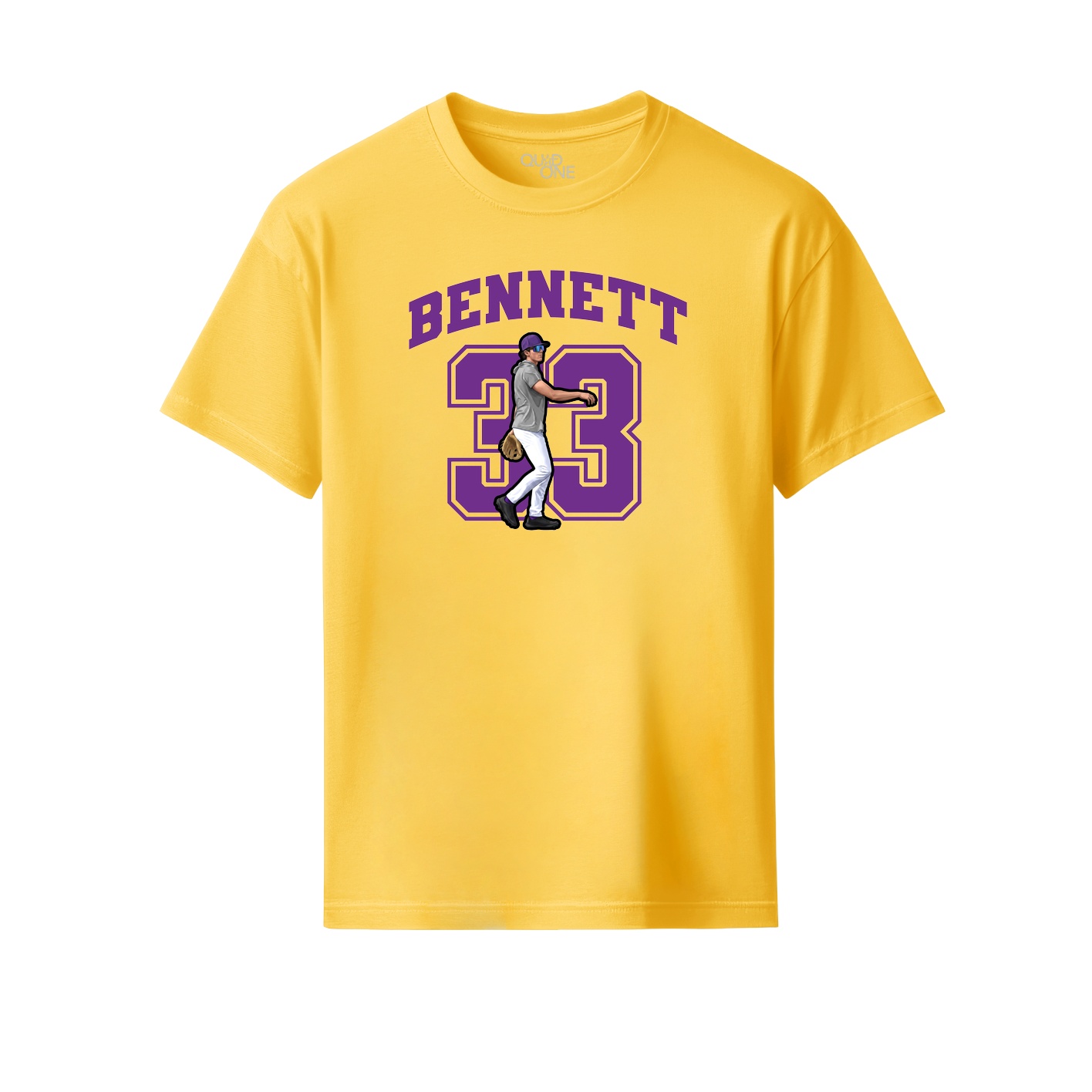 Youth Tee — Number in Yellow