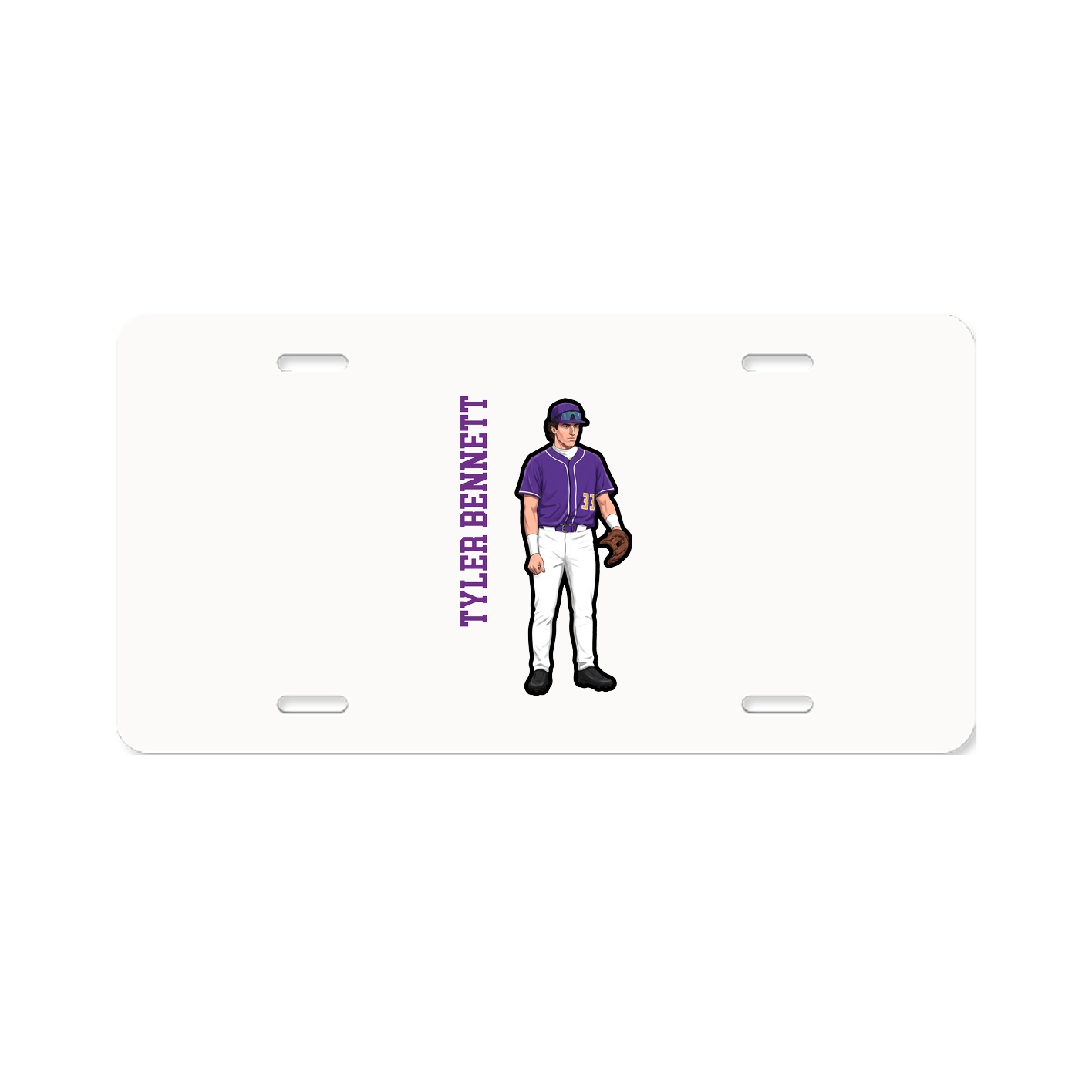 License Plate — Name Vertical in Classic