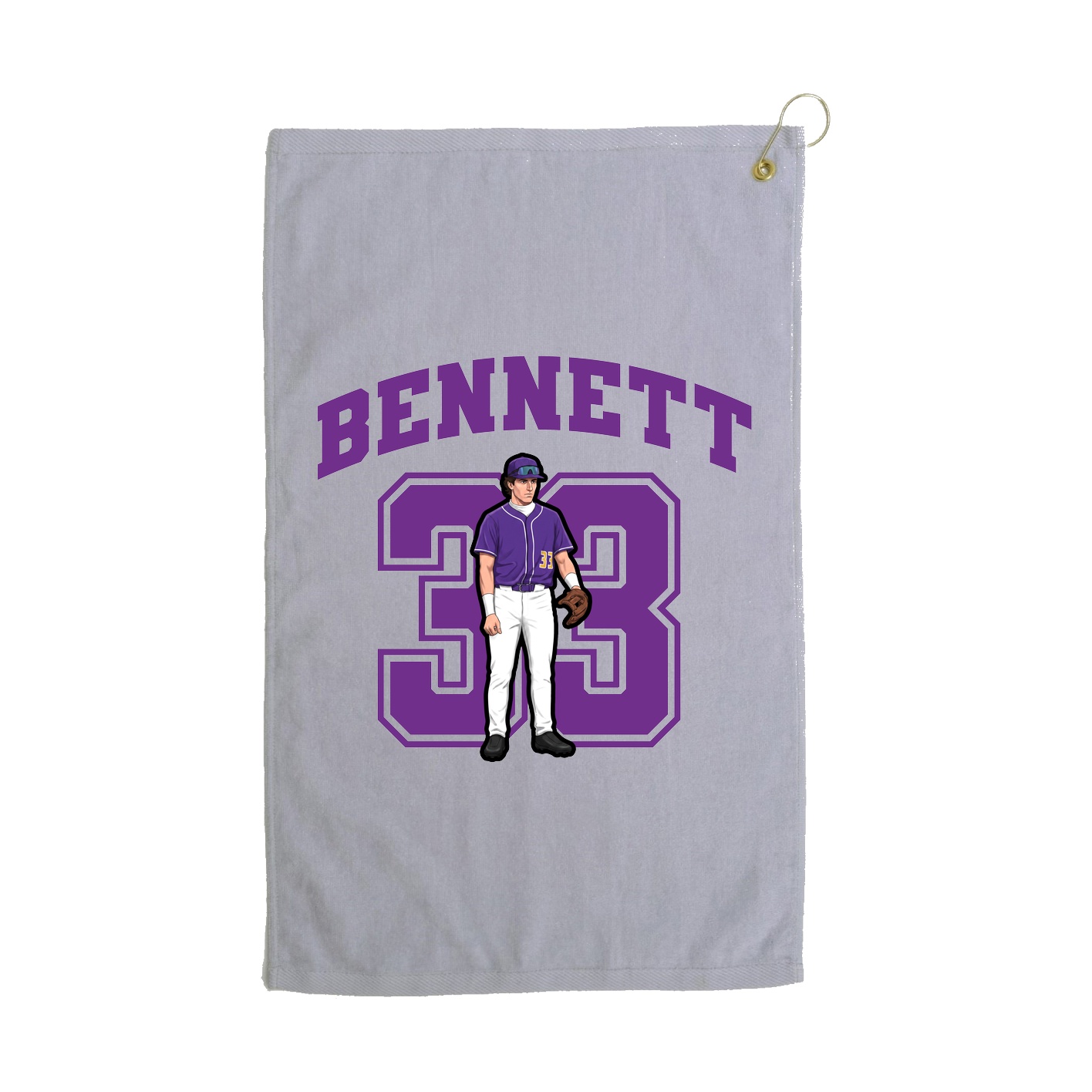 Golf Towel — Number in Grey