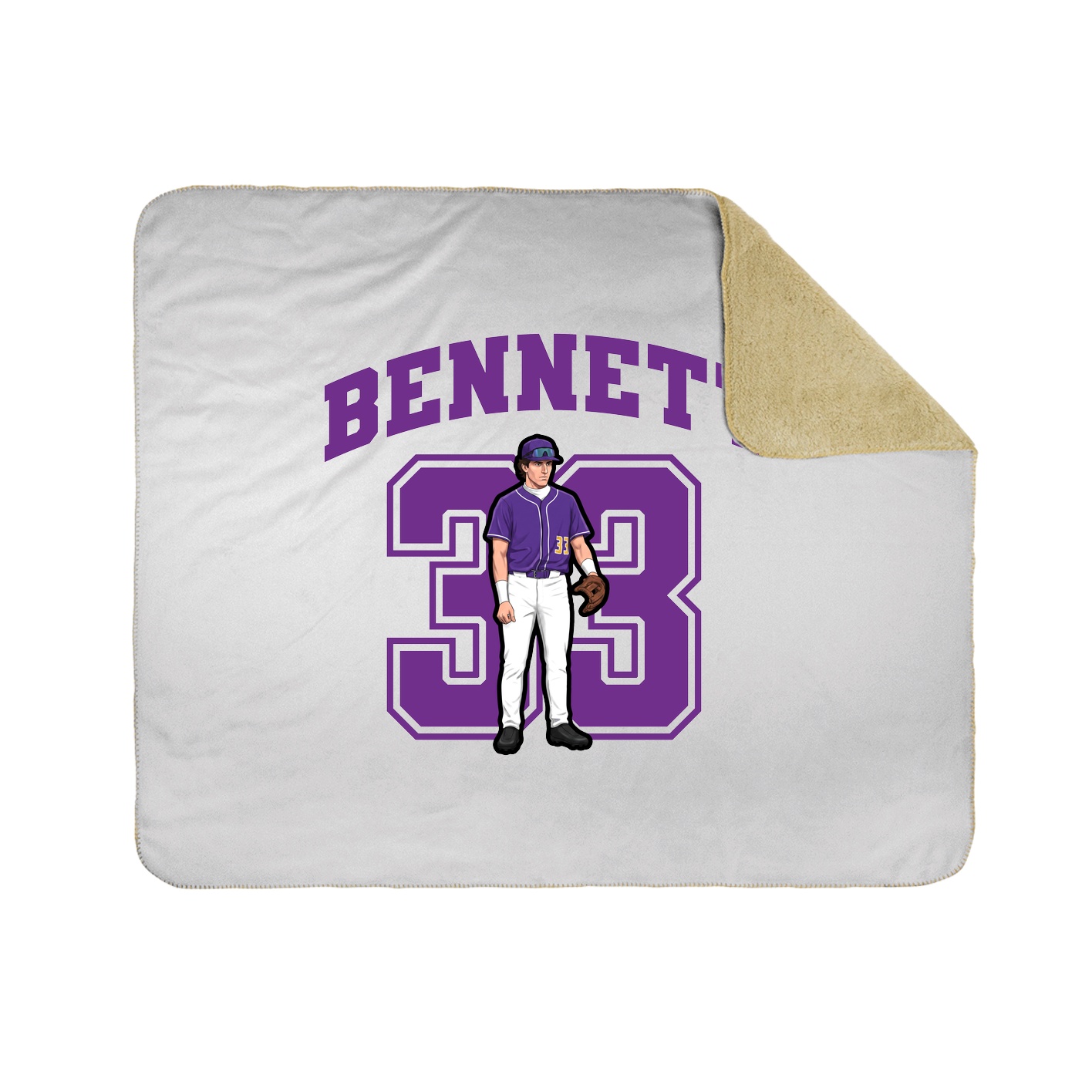 Throw Blanket — Number in White