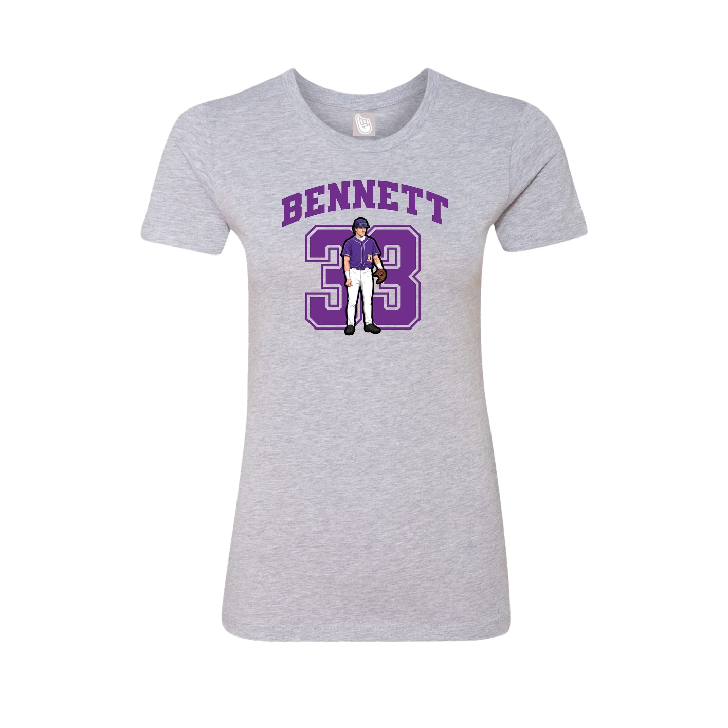 Fitted Women's Tee — Number in Grey