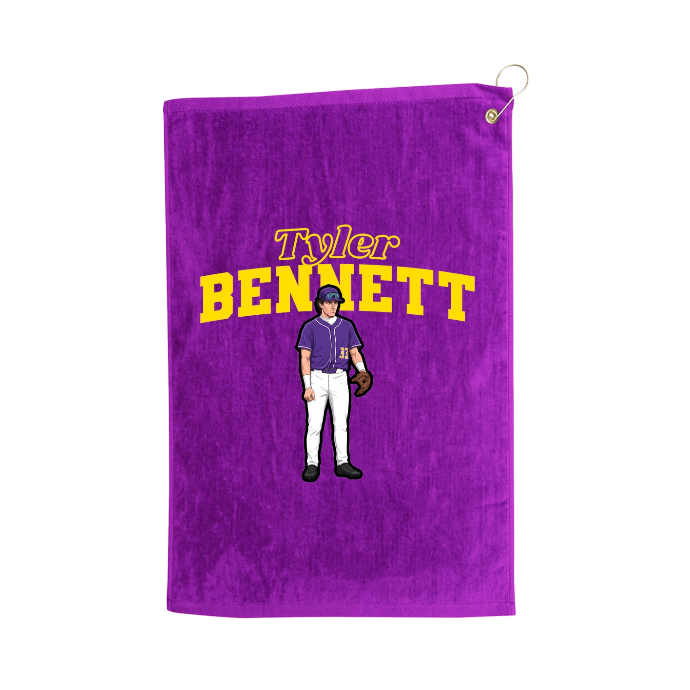 Golf Towel — Name Arch in Purple