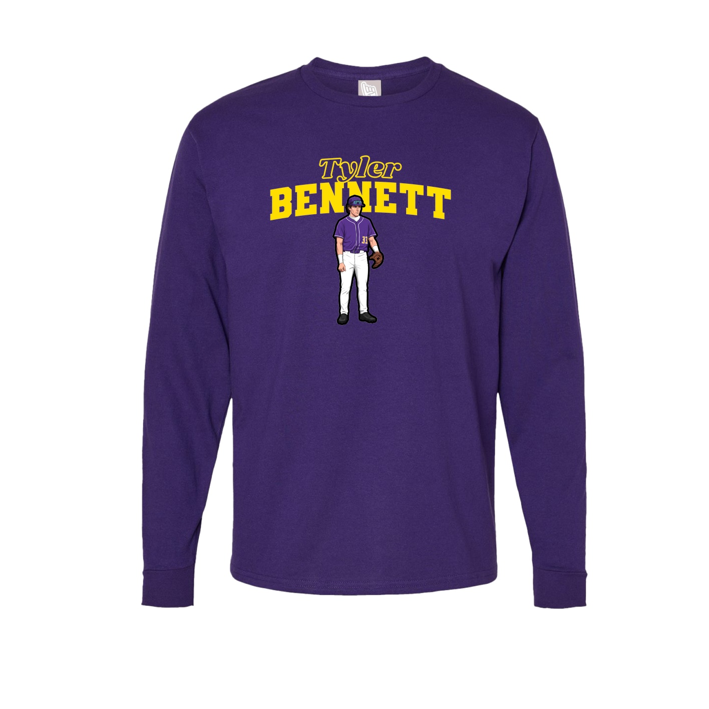 Long Sleeve Tee — Name Arch in Purple