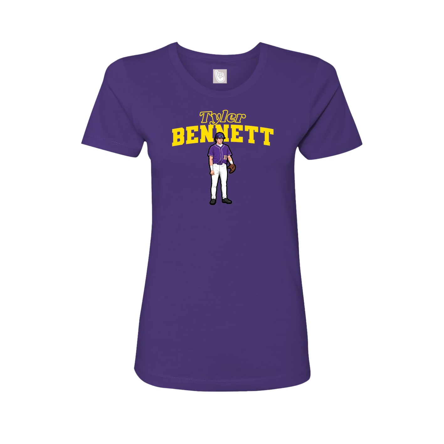 Fitted Women's Tee — Name Arch in Purple